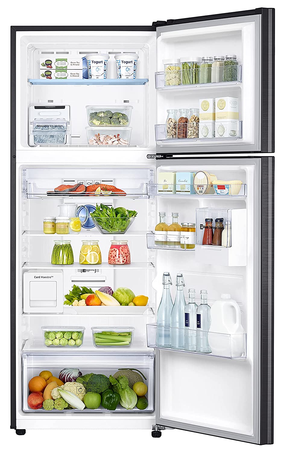 Samsung 376L 2 Star Inverter Frost-Free Convertible 5 In 1 Curd Maestro Double Door Refrigerator (RT42C5C52BS/HL,Black Inox 2023 Model) - Mahajan Electronics Online