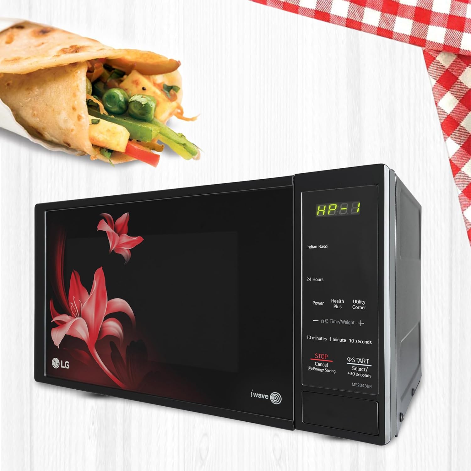 LG MS2043BR 20 L Solo Microwave Oven ( Black, With i-wave Technology & Anti-Bacterial Cavity) - 2023 Model