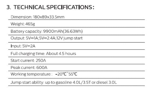 Philips Car Jump Starter JS3210 | Compact Design | Compatible with 4.0L Mahajan Electronics Online