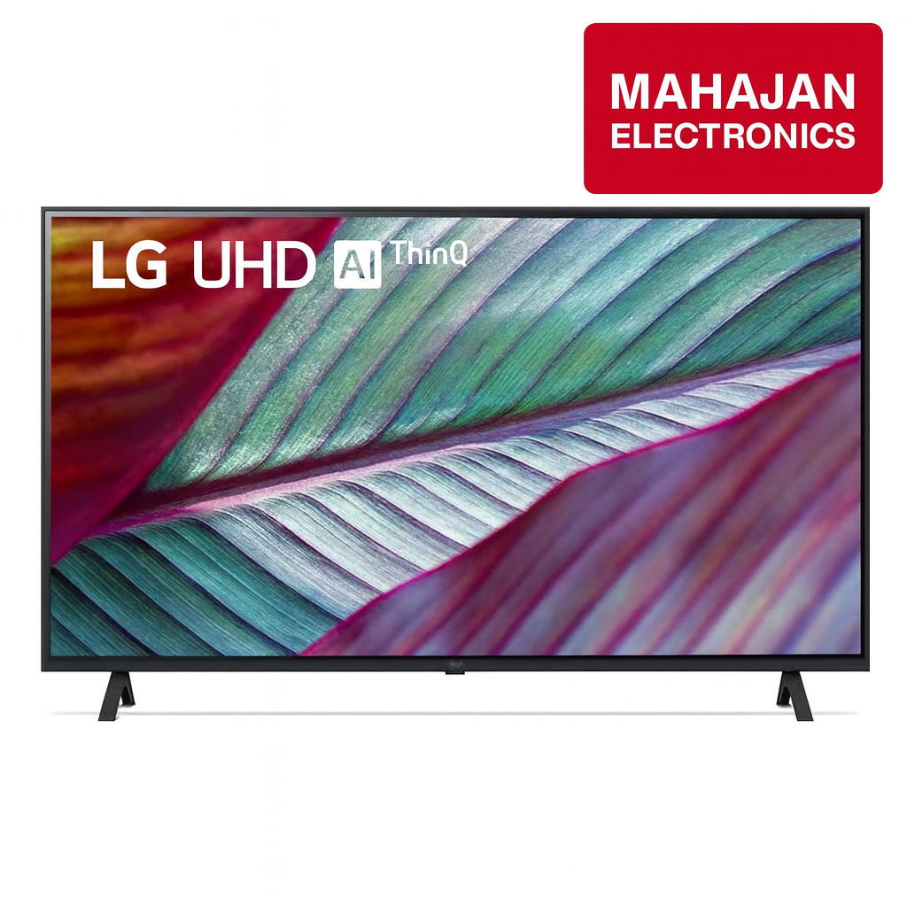 LG UHD TV with Mahajan Electronics logo on a white background