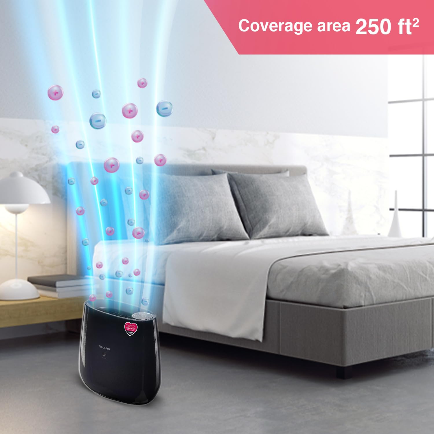 Sharp Air Purifier FP-J30M-BK for Home & Office with Plasmacluster (Removes Bacteria, Virus, Mold, VOCs I JAPAN TECHNOLOGY I Traps 99.97% Pollutants I HEPA, Carbon & Pre Filter ( 250 sq.ft. (Black) Mahajan Electronics Online