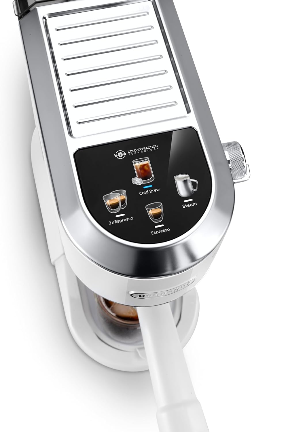 DeLonghi Dedica EC890.WI Compact Espresso machine - Stainless Steel Coffee Maker with Milk Frother Steam Wand- for Espresso, Cold brew, Hot and Iced Coffee, Cappuccinos, Latte and more (white) Mahajan Electronics Online