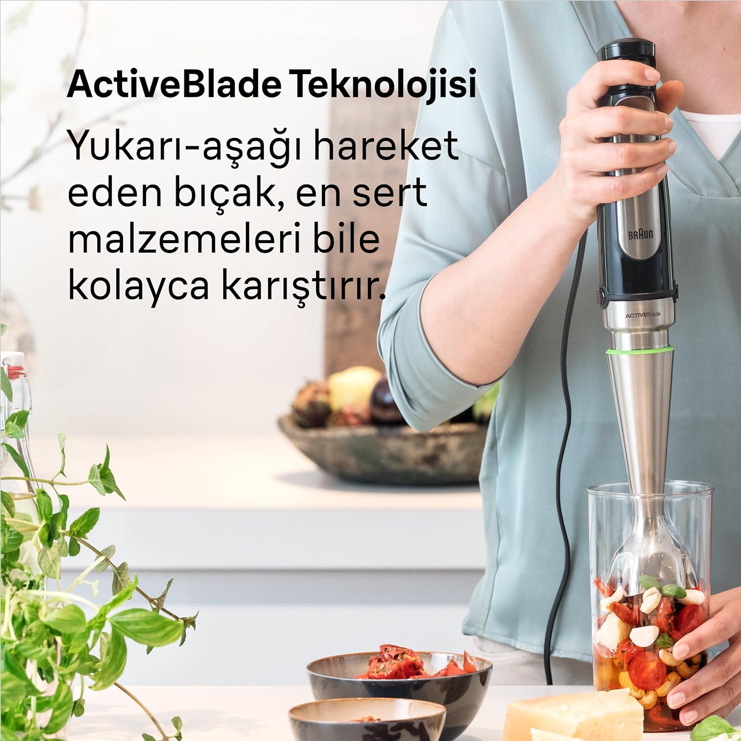 Braun MQ7075X MultiQuick 7 Hand Blender 1000W with Beaker, 1.5L Food Processor, Whisk, ActiveBlade, Easy SmartSpeed, PowerBell Plus, SplashControl for Dough Making, Chopping, Masala Grinding, Smoothie Mahajan Electronics Online