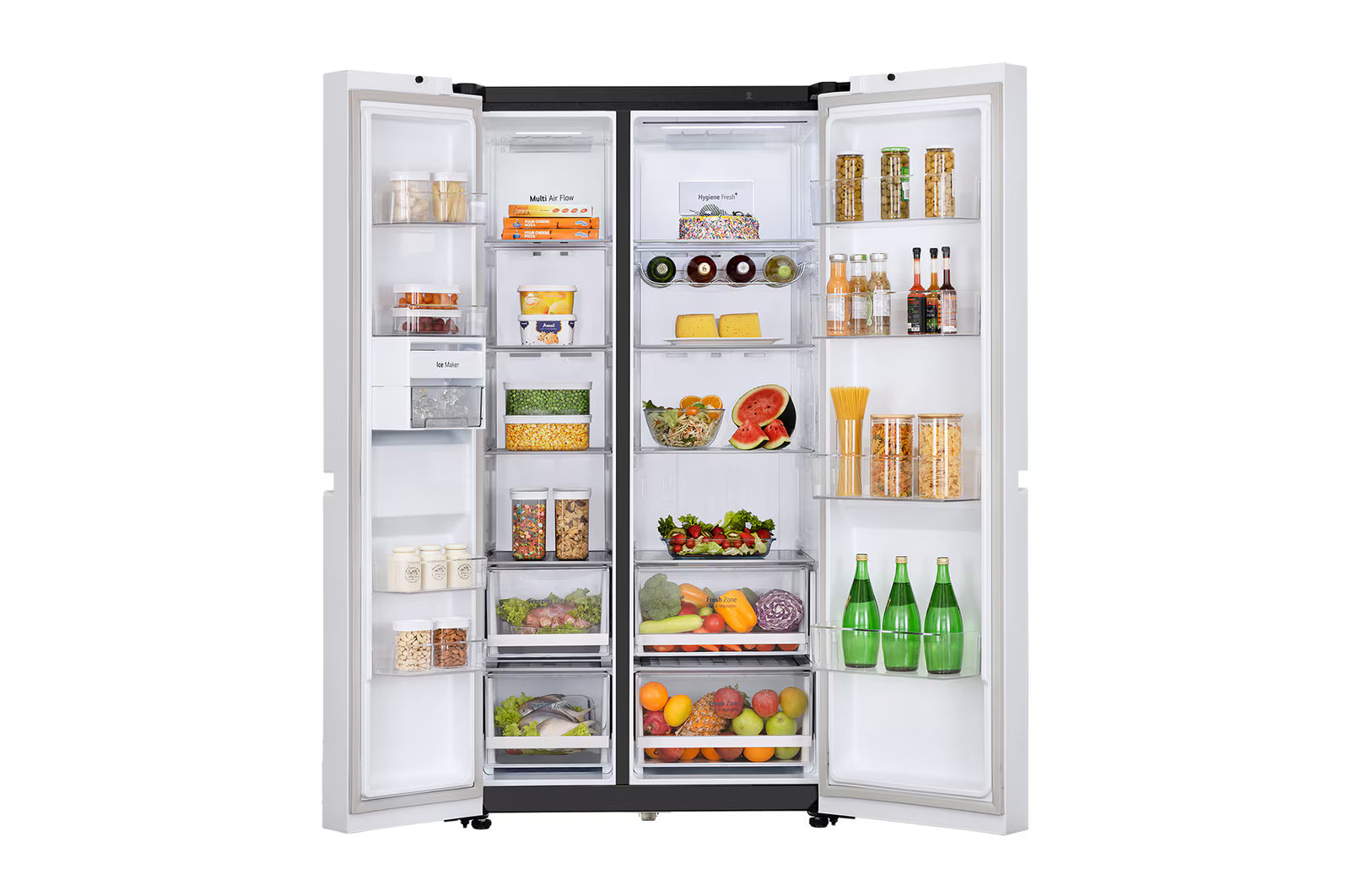 LG GL-B257DUW3 650L Side-by-Side Refrigerator, Convertible, Multi-Air Flow, Smart Diagnosis™, Ultra Glam White, 3 Star Mahajan Electronics Online