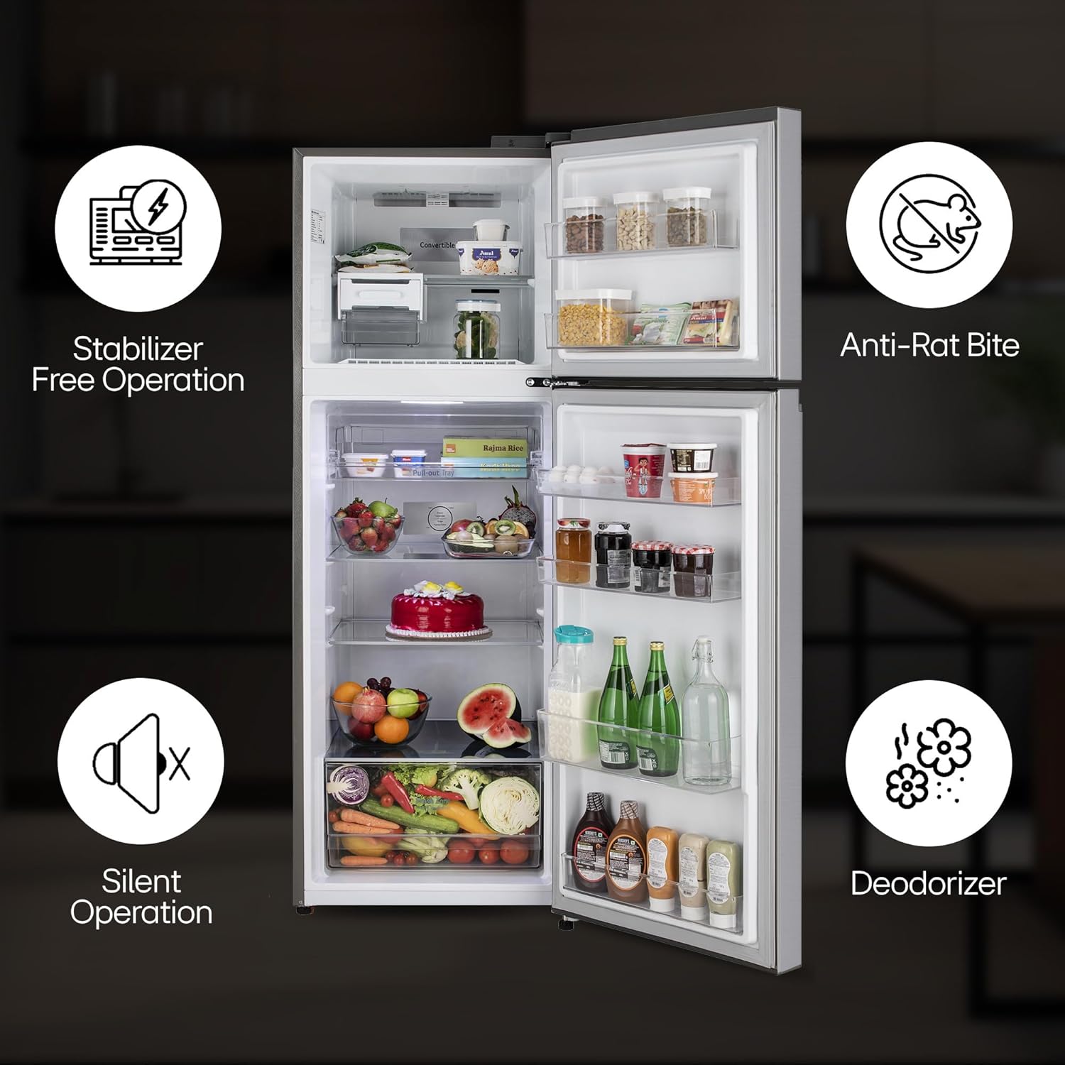 LG GL-S342SPZY 322 L 2 Star Frost-Free Smart Inverter Double Door Refrigerator (Shiny Steel, Convertible & Multi Air Flow) Mahajan Electronics Online