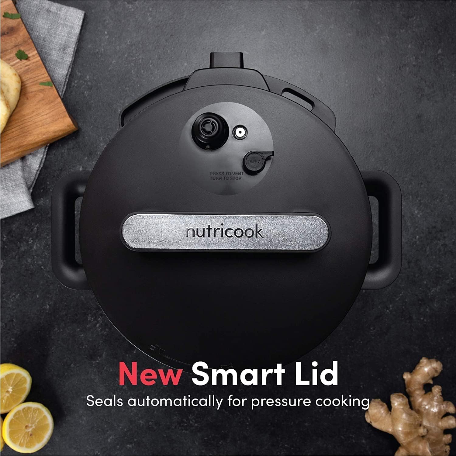 Nutricook SP208K Stainless Steel Smart Pot 2 (8 QT | 7.7 Litre), 1000W, 9 In 1 Instant Programmable Electric Pressure Cooker, Slow Cooker, Rice Cooker, Steamer, Saute Pot, Warm Food, Smart Lid Mahajan Electronics Online