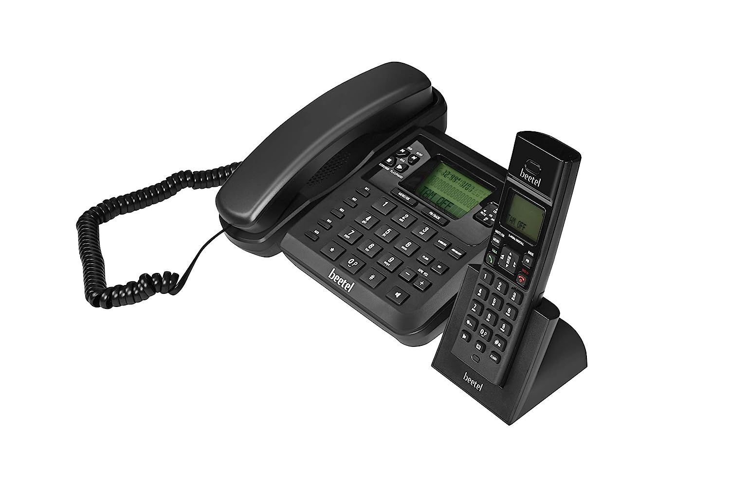 Beetel X78 2.4GHz Cordless Combo, with 2 Way Speaker Phone for Both Base and Handset, 3 Way Call conferencing, 8hrs Talk Time and 4 Days stand by, Stylish & Sturdy for Both Home and Office (X78 Black) - Mahajan Electronics Online
