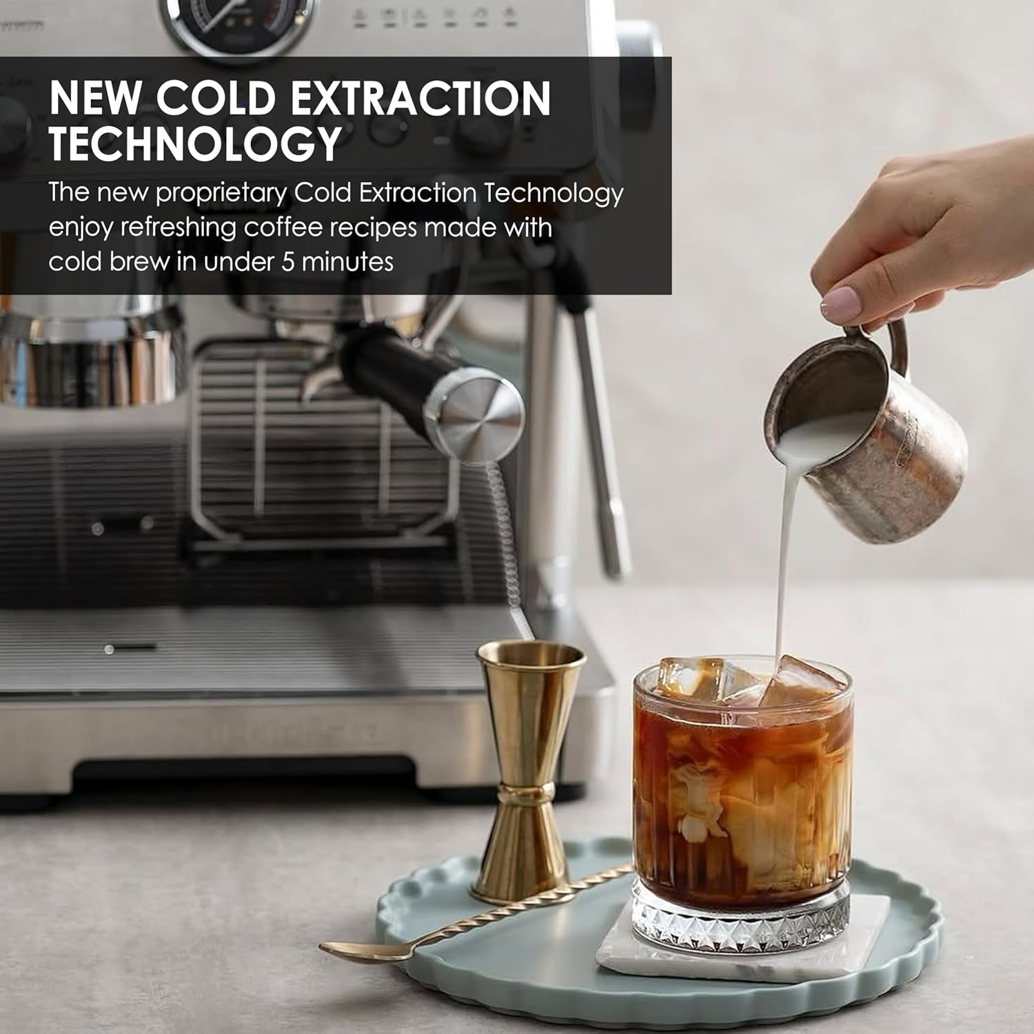 DeLonghi EC9555.M La Specialista Opera Professional Coffee Machine with Cold Brew, Original Italian Brand, Built In Grinder, Automatic Smart Tamping, Range of Hot & Cold Recipes, 19 Bar Pressure Mahajan Electronics Online