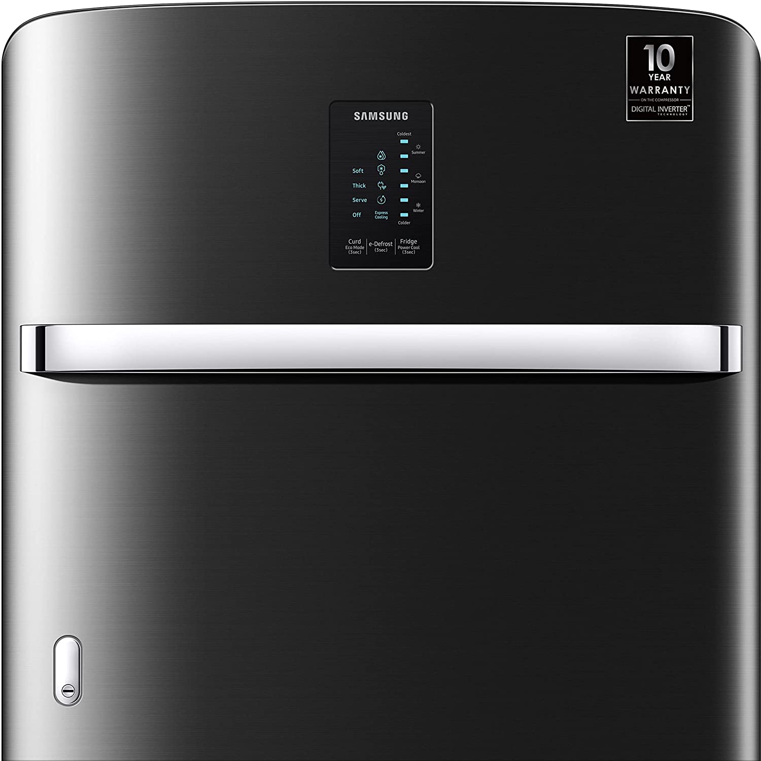 Samsung 184L 3 Star Digi-Touch Cool Digital Inverter Direct-Cool Single Door Refrigerator Curd Maestro (RR21C2J23BX/HL,Luxe Black) - Mahajan Electronics Online