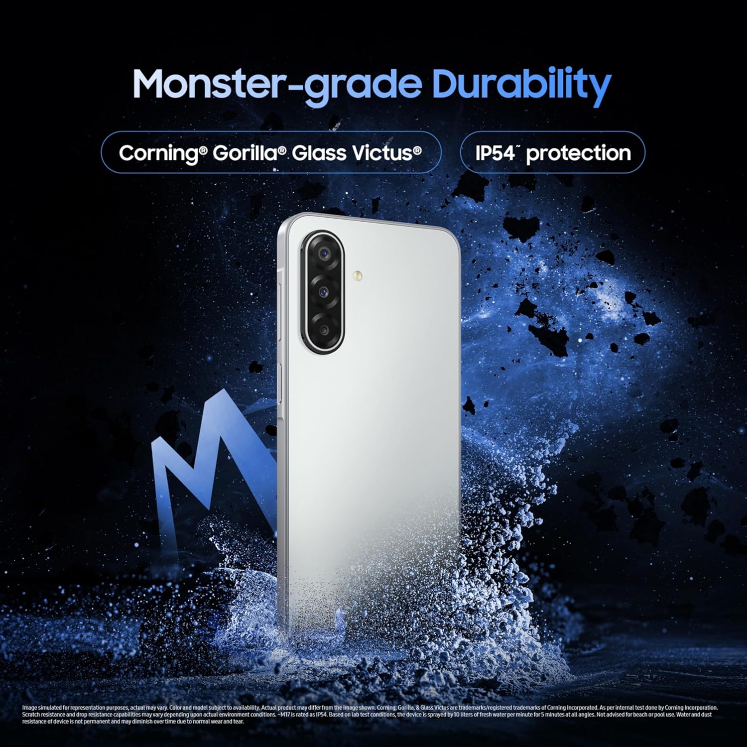 Samsung Galaxy M17 5G (Moonlight Silver, 8GB RAM, 128GB Storage)| Circle to Search| Gemini Live| 50MP OIS Triple Camera| IP54 Rating| Gorilla Glass Victus| AI| 6 Gen of OS Upgrades| Without Charger Mahajan Electronics Online