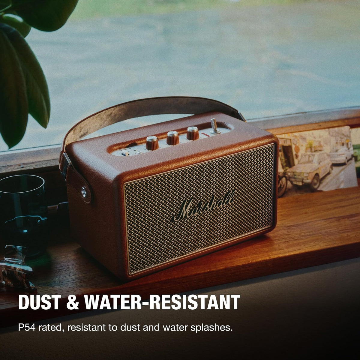 Marshall Kilburn III Portable Bluetooth Speaker with 50+ Hours of Portable Playtime, (360° Sound), Dust & Water-Resistant (IP54) – Brown. Marshall