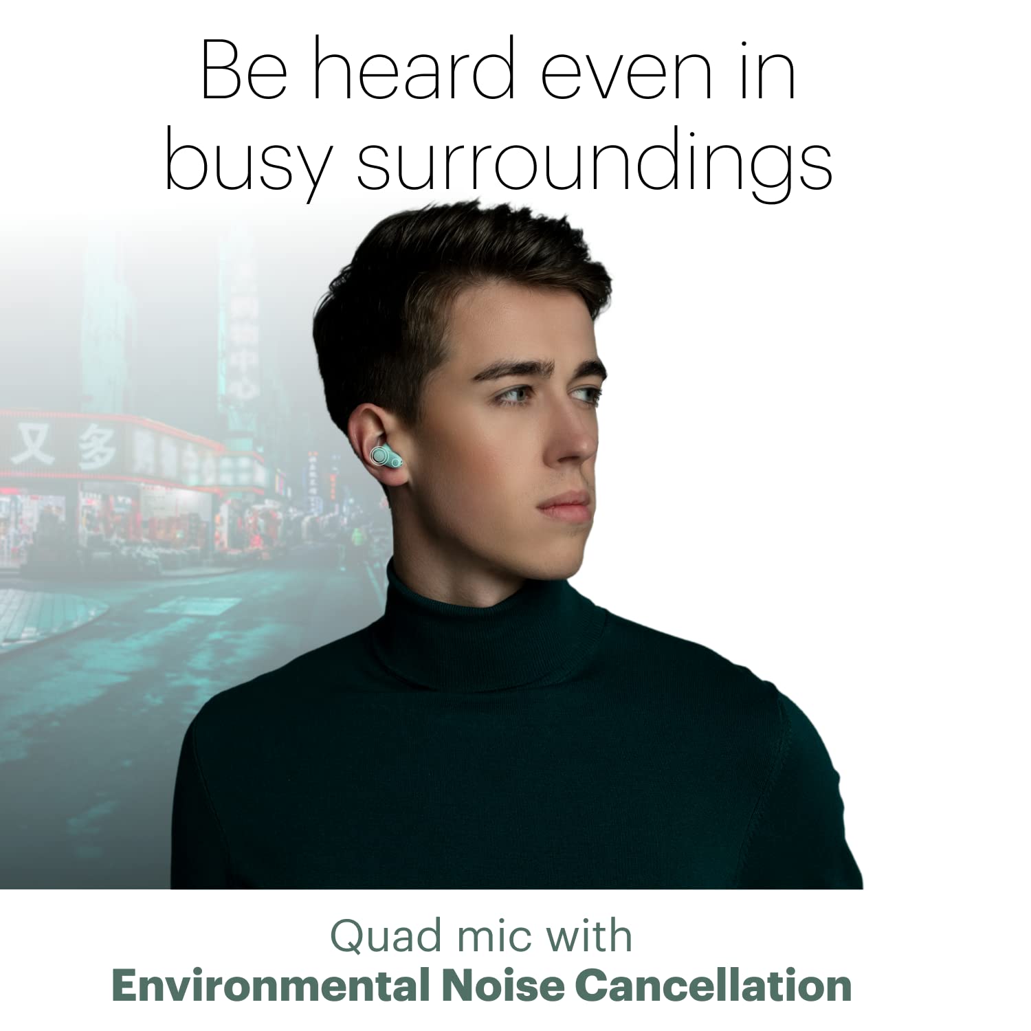 Noise Buds Connect Truly Wireless in Ear Earbuds with 50H Playtime, Quad Mic (Mint Green) - Mahajan Electronics Online