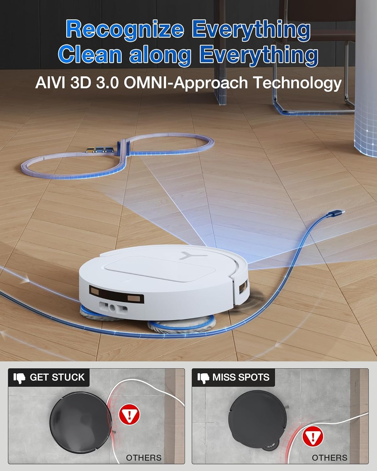 ECOVACS Deebot T50 PRO Omni 2 In 1 Robot Vacuum Cleaner & Mop,2025 Launch,15000 Pa Suction,6400 Mah Battery,8.1Cm Ultra-Thin,Zerotangle 2.0,AIVI 3.0 Obstacle Avoidance,Auto Wash/Dry/Refill,320 Mins Mahajan Electronics Online