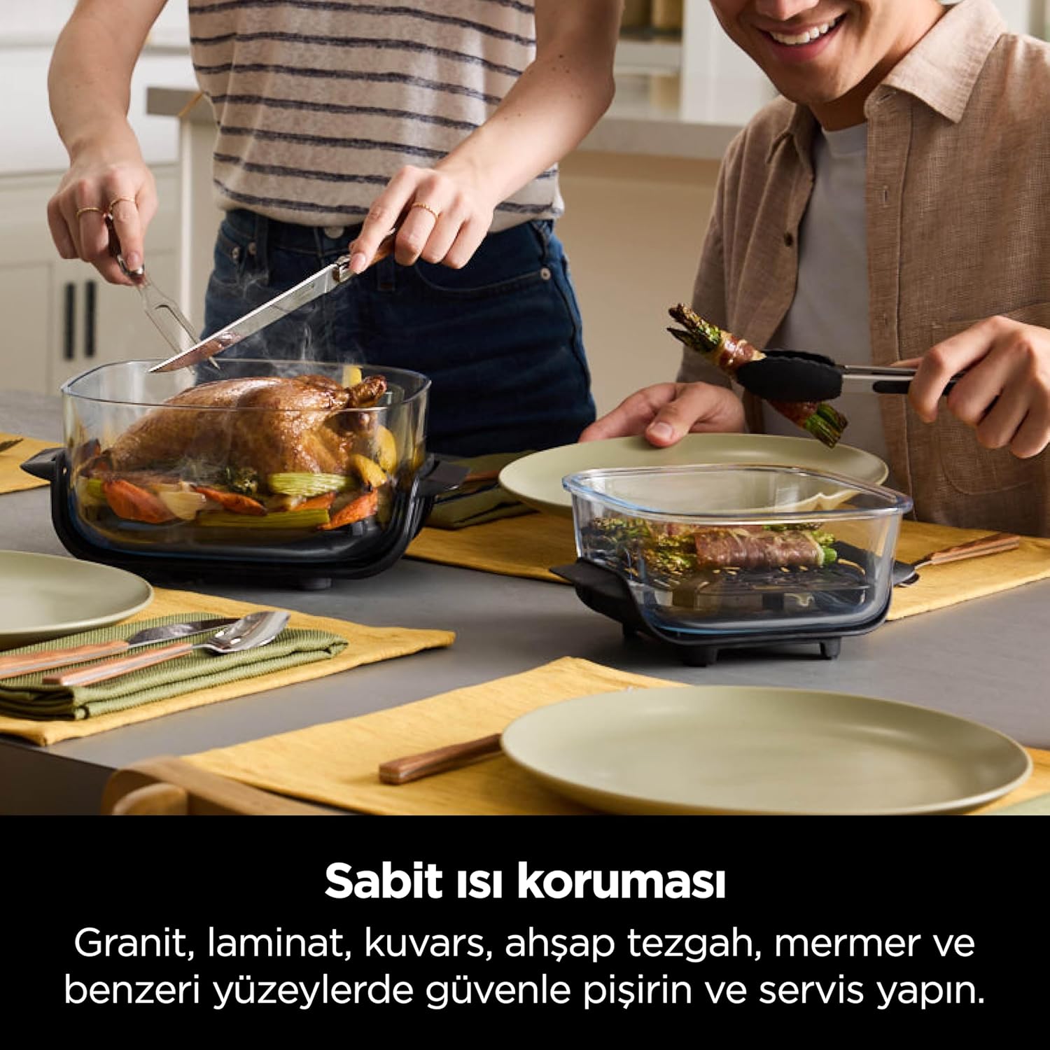 Ninja FN101EUST CRISPi Portable Air Fryer, 3.8 L, 4-in-1: Airfry, Roasting, Keeping Warm, Crispy Warming, Space-Saving Compact Design, 2 Removable Glass Trays & Lids, 1700W, Stone Mahajan Electronics Online