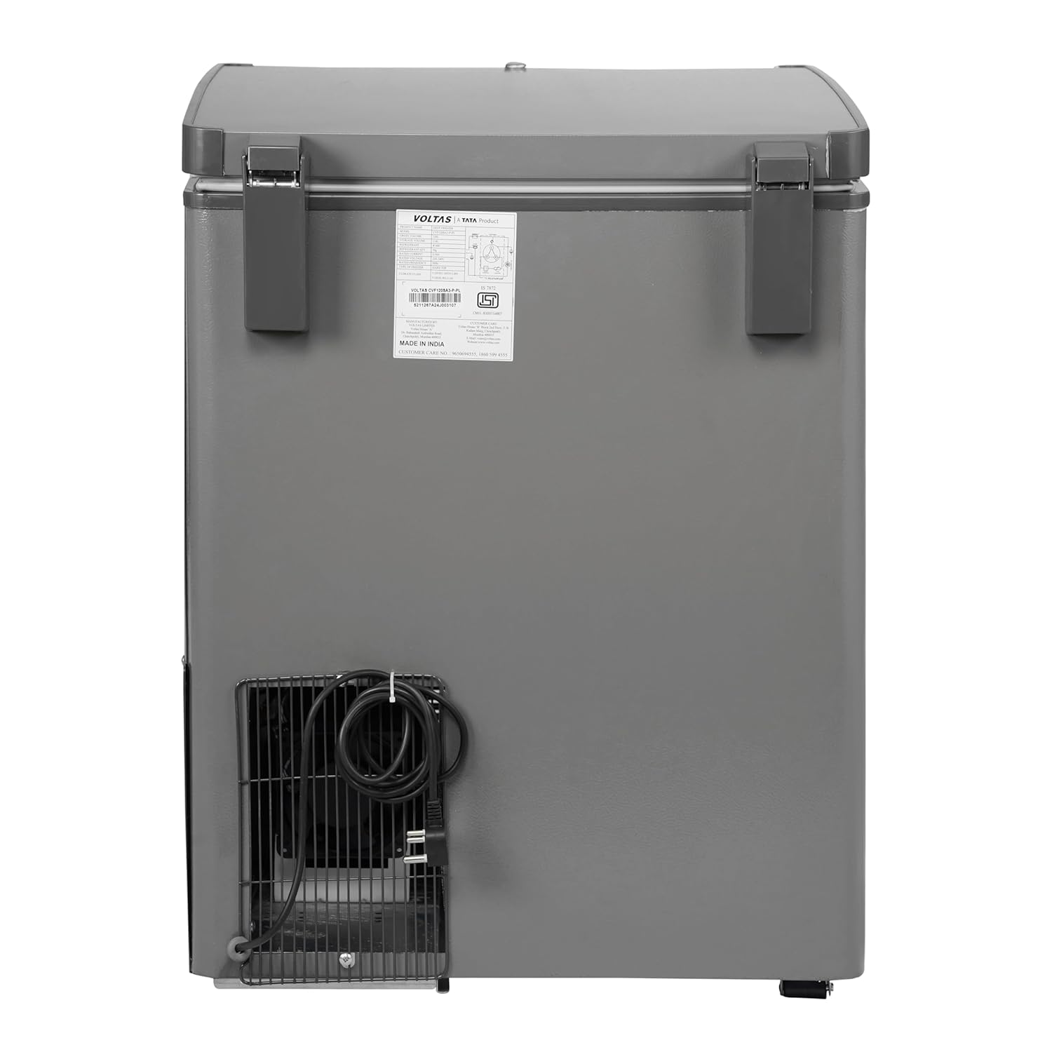 Voltas CVF120SA3-P1-GW 114 litre, 3 star Direct Cool Single Door Freezer, (Convertible Technology, White and Grey) Mahajan Electronics online