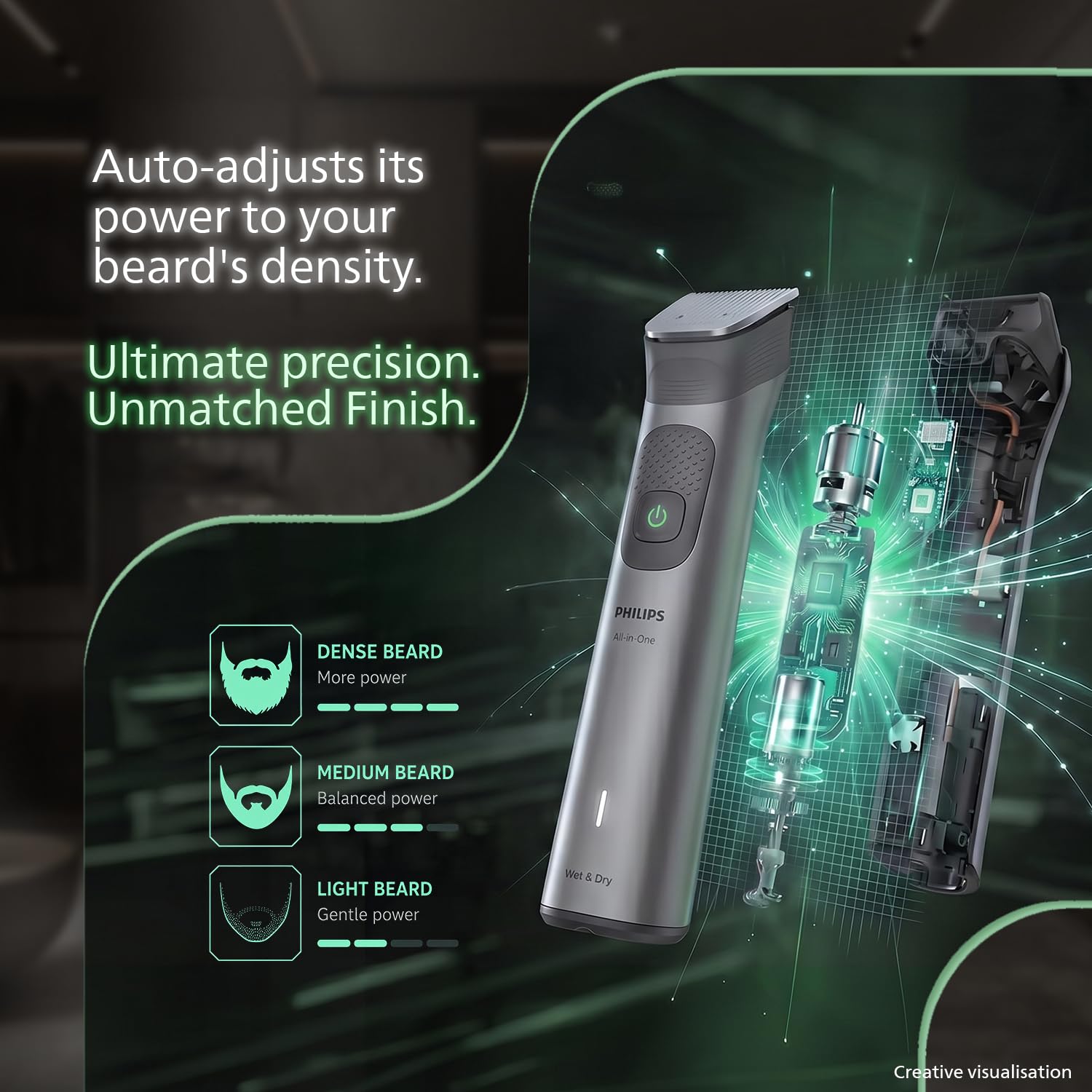 Philips MG5932 Men's Trimmer* | Effortless styling | BeardSense Technology | All-in-One Grooming Kit- Face, Head, Body | 120min runtime | IPX7 Waterproof Mahajan Electronics Online