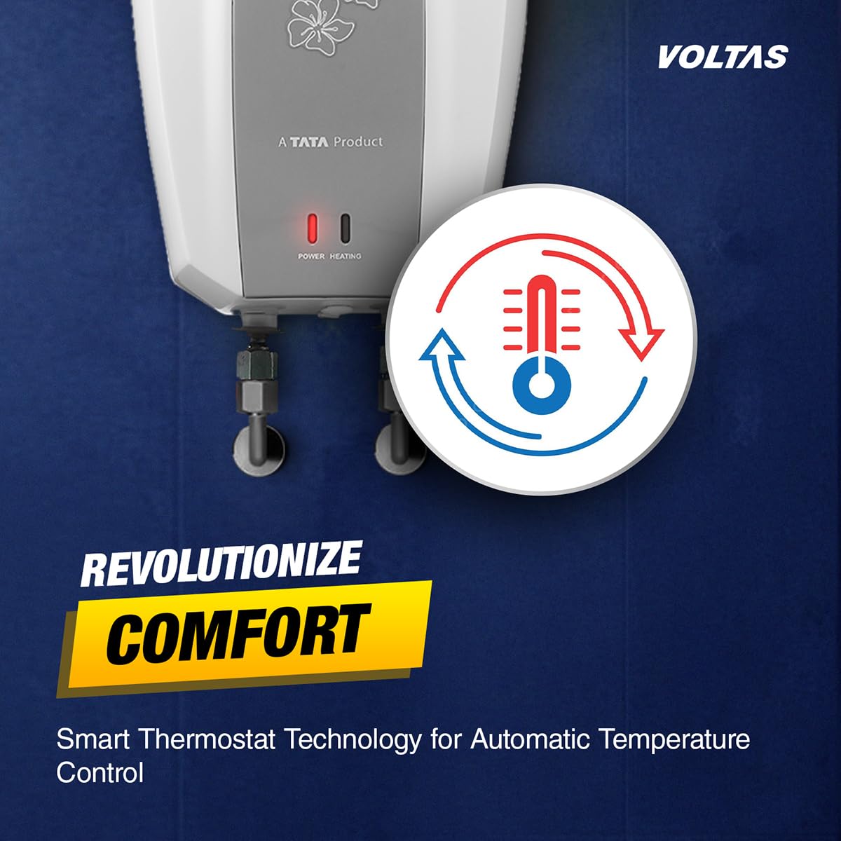 Voltas Insta+ 5-Star 3L Instant Water Heater 3000W, Warranty of 5 years on Tank, 2 Years on Heating Element, 2 Years on Product by Voltas | Copper Element (White) Mahajan Electronics Online