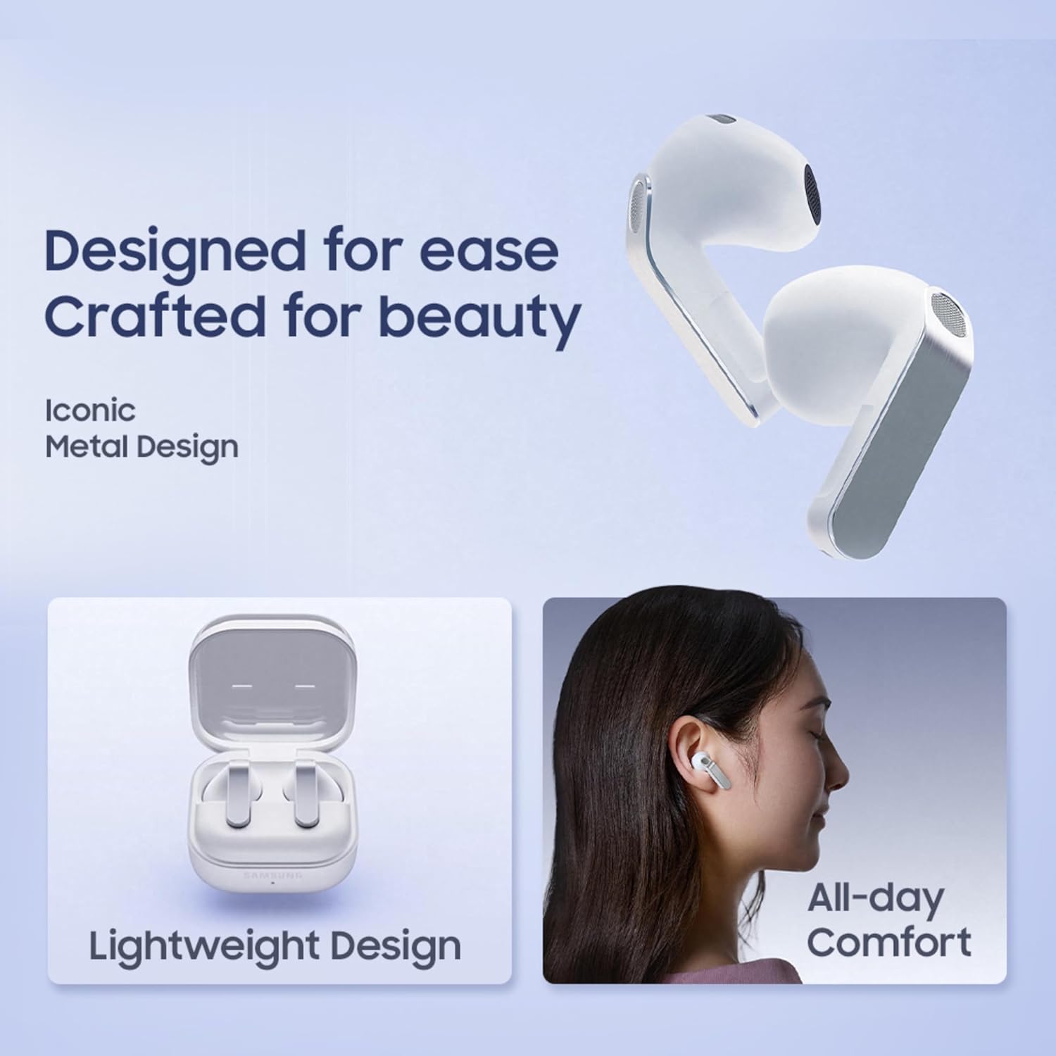 Samsung Galaxy Buds4 (White) in-Ear Wireless Earbuds with Hi-Fi Audio | Adaptive ANC and EQ 2.0 | 360-Audio | Live Translation | Head Gesture Control | IP54 Mahajan Electronics Online