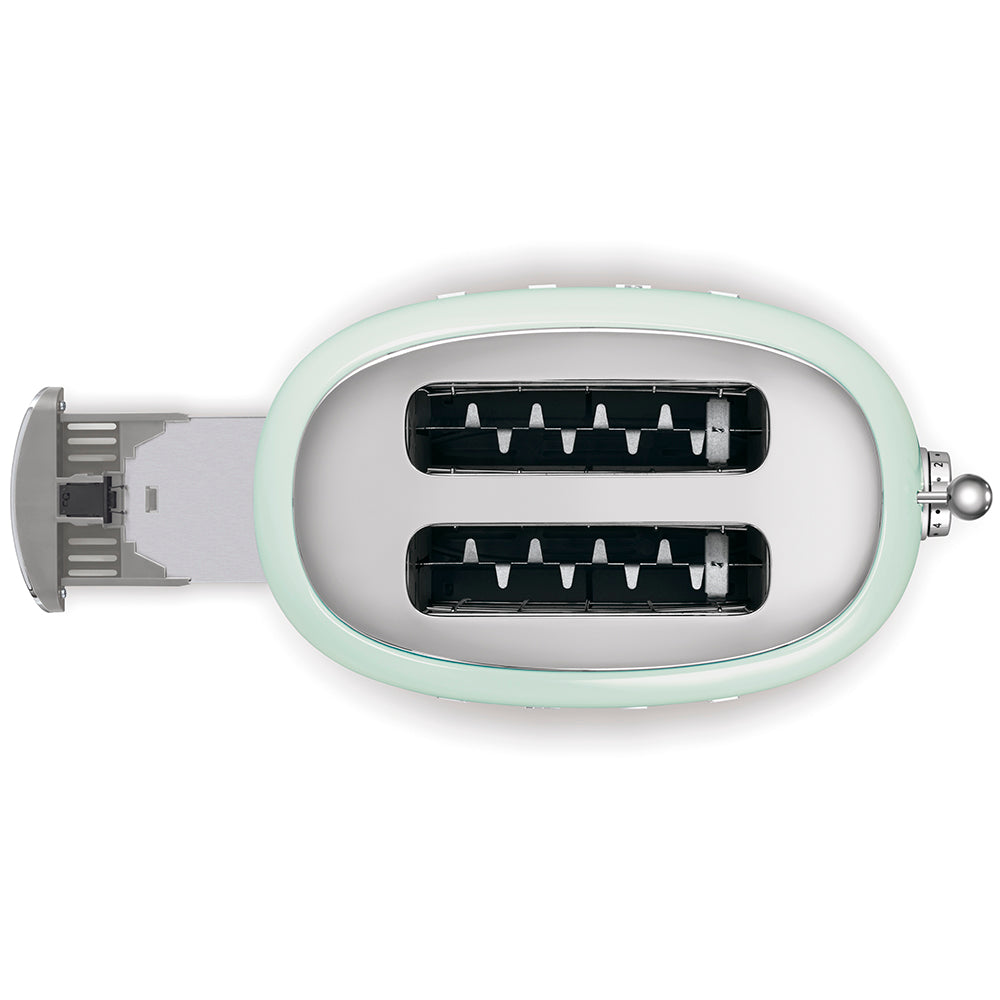 SMEG  TSF01PGEU 2 slice Toaster Pastel Green, Glossy 50's Style Aesthetic Mahajan Electronics Online