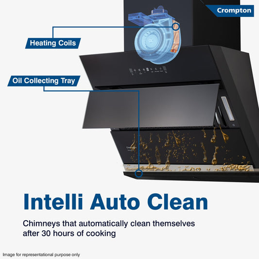 Crompton CMH - CHD-SSI60FLE-MBL SensoSmart Inclined 60cm Filter less Auto Clean Mahajan Electronics Online