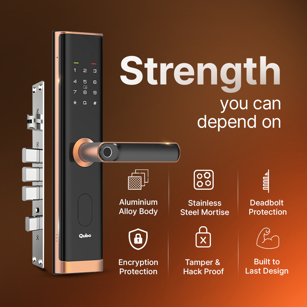 QUBO-SMART DOOR LOCK-NOVA COPPER (OC-HLM07CU1) Mahajan Electronics Online