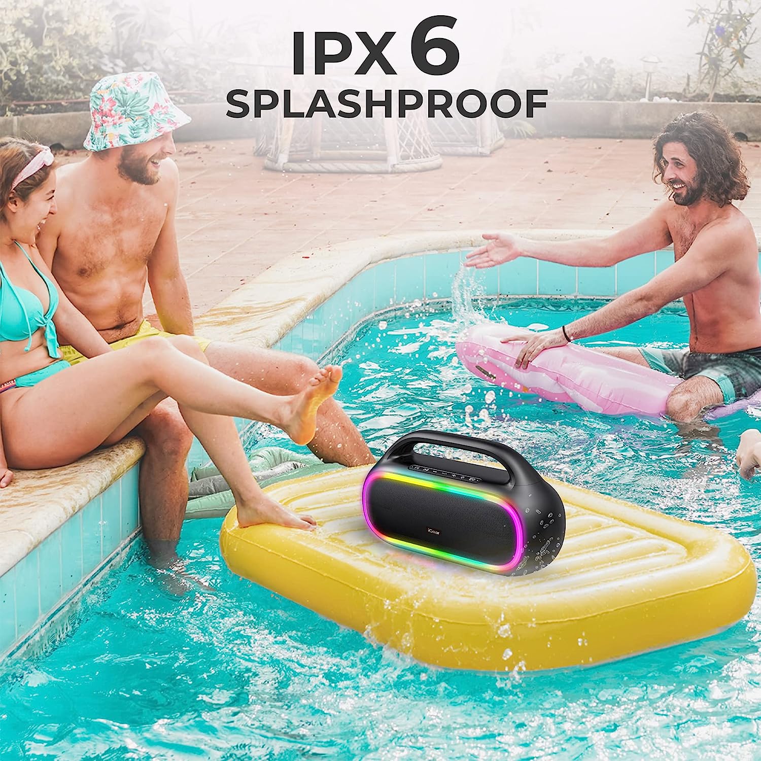 iGear Grape Portable ‎iG-1147 Wireless Speaker with 70W Output, with Wireless Rechargeable MIC, RGB LED's, TWS Mode, Multi-Compatibility Modes Type-C Charging