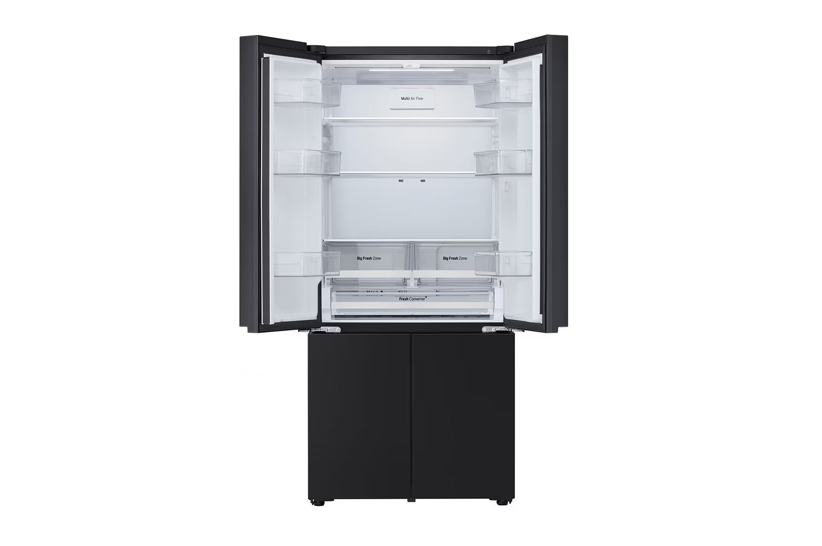 LG GV-B25FFGMB 610L French Door Refrigerator, Fresh Converter+, Wi-Fi Convertible, DoorCooling+ Black Glass Finish, 3 Star LG