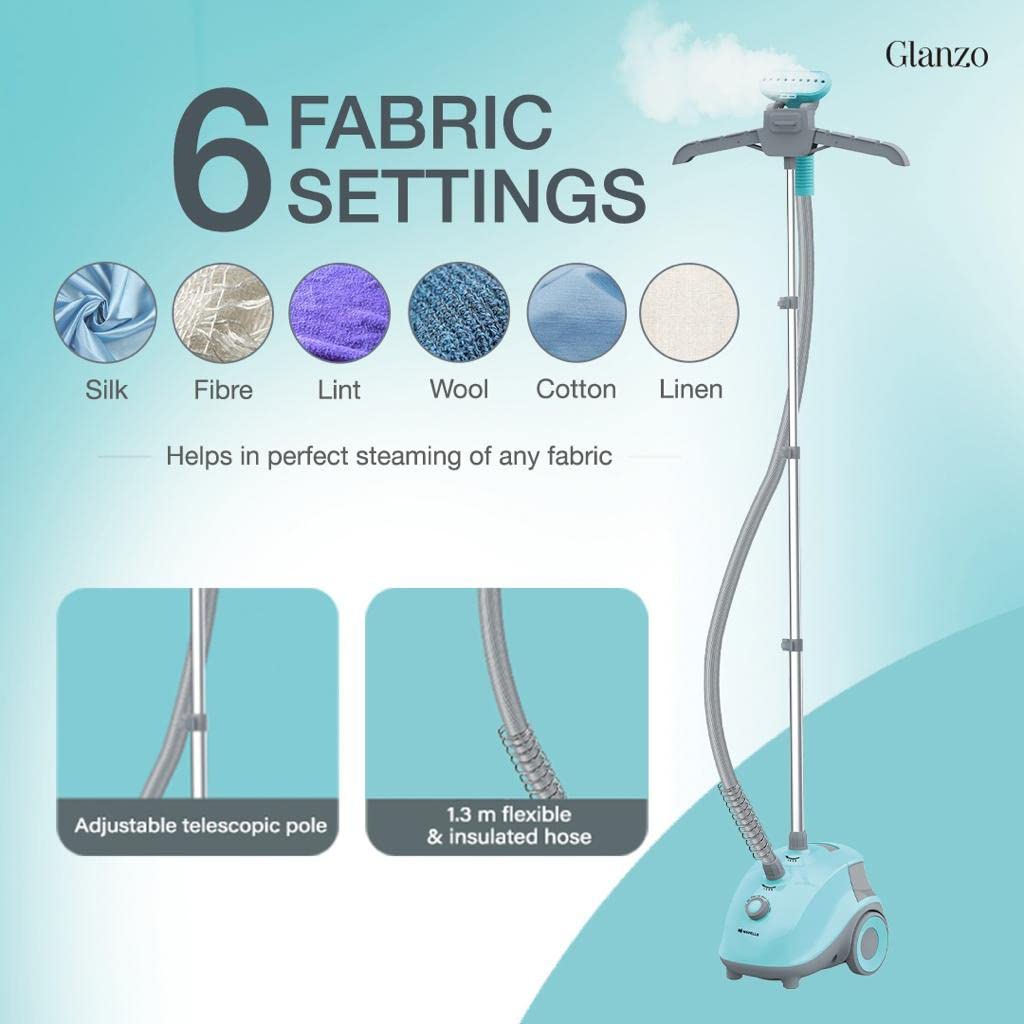 Havells Glanzo Garment Steamer 1650 Watts (Blue And Grey) (GHGGSBRB165) Mahajan Electronics online