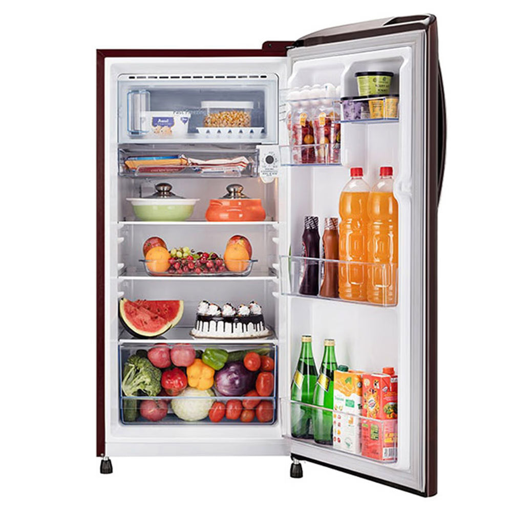 LG GL-B211HSBD, 201 Ltrs 3 Star Inverter Direct Cool Single Door Refrigerator,  Scarlet Bloom Mahajan Electronics Online