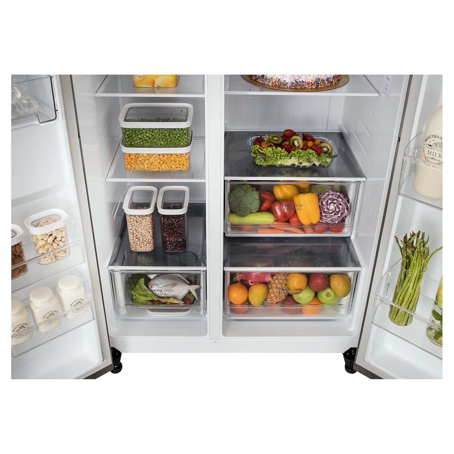 LG GL-B257HDS3 650 L Frost Free Smart Inverter Double Door Side By Side Refrigerator(2023 Model, Dazzle Steel, Convertible) Mahajan Electronics online