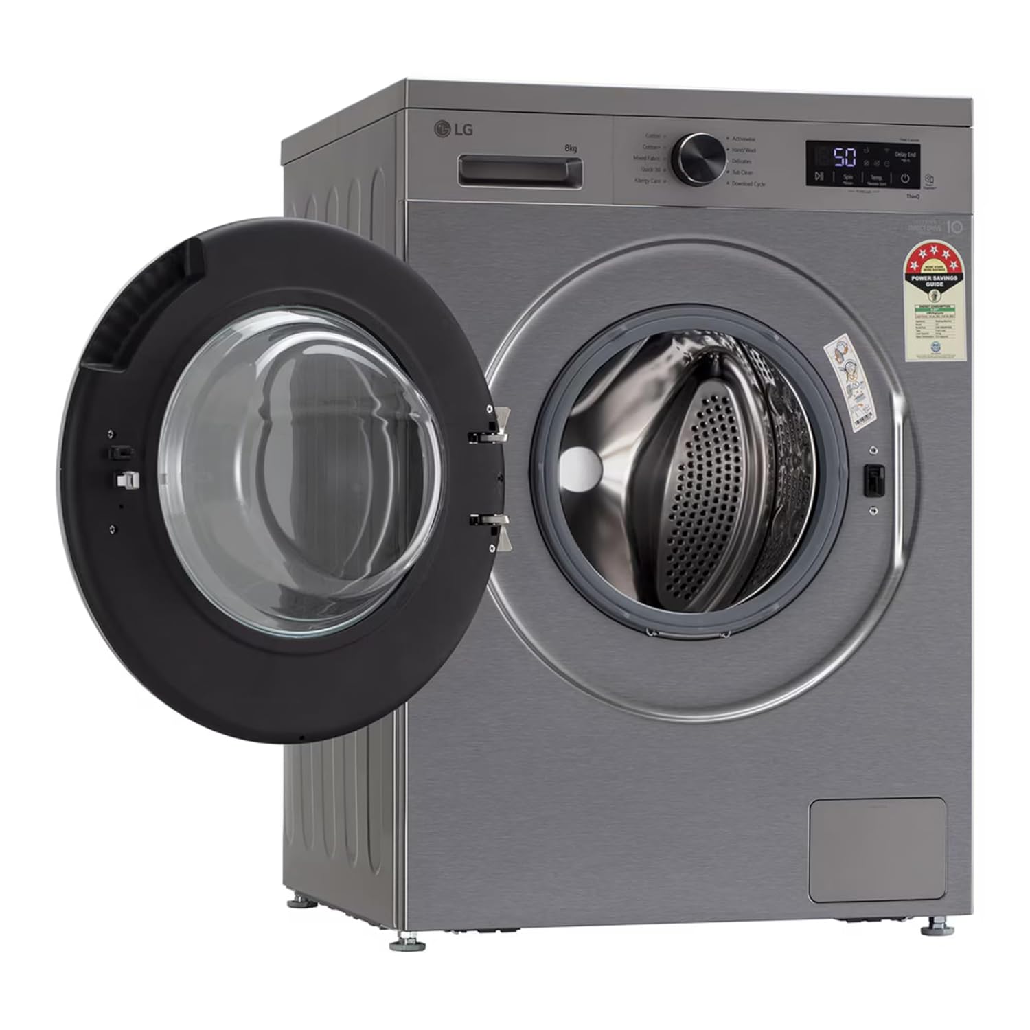LG FHB1208Z4P 8 Kg 5 Star Inverter Direct Drive Front Load Washing Machine ( Platinum Silver, Mahajan Electronics Online