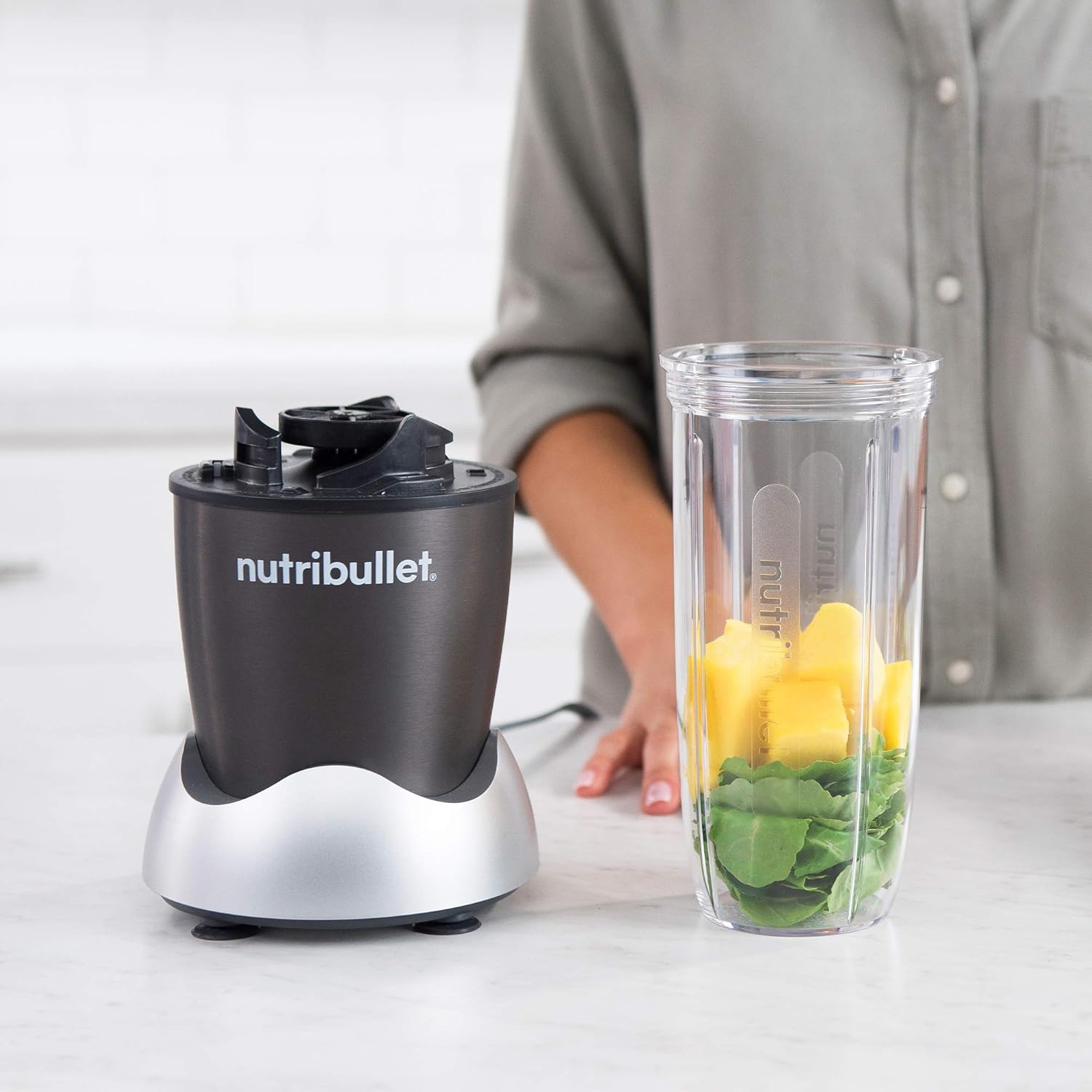 NutriBullet 1000W Blender (Light Grey) Mahajan Electronics Onlline