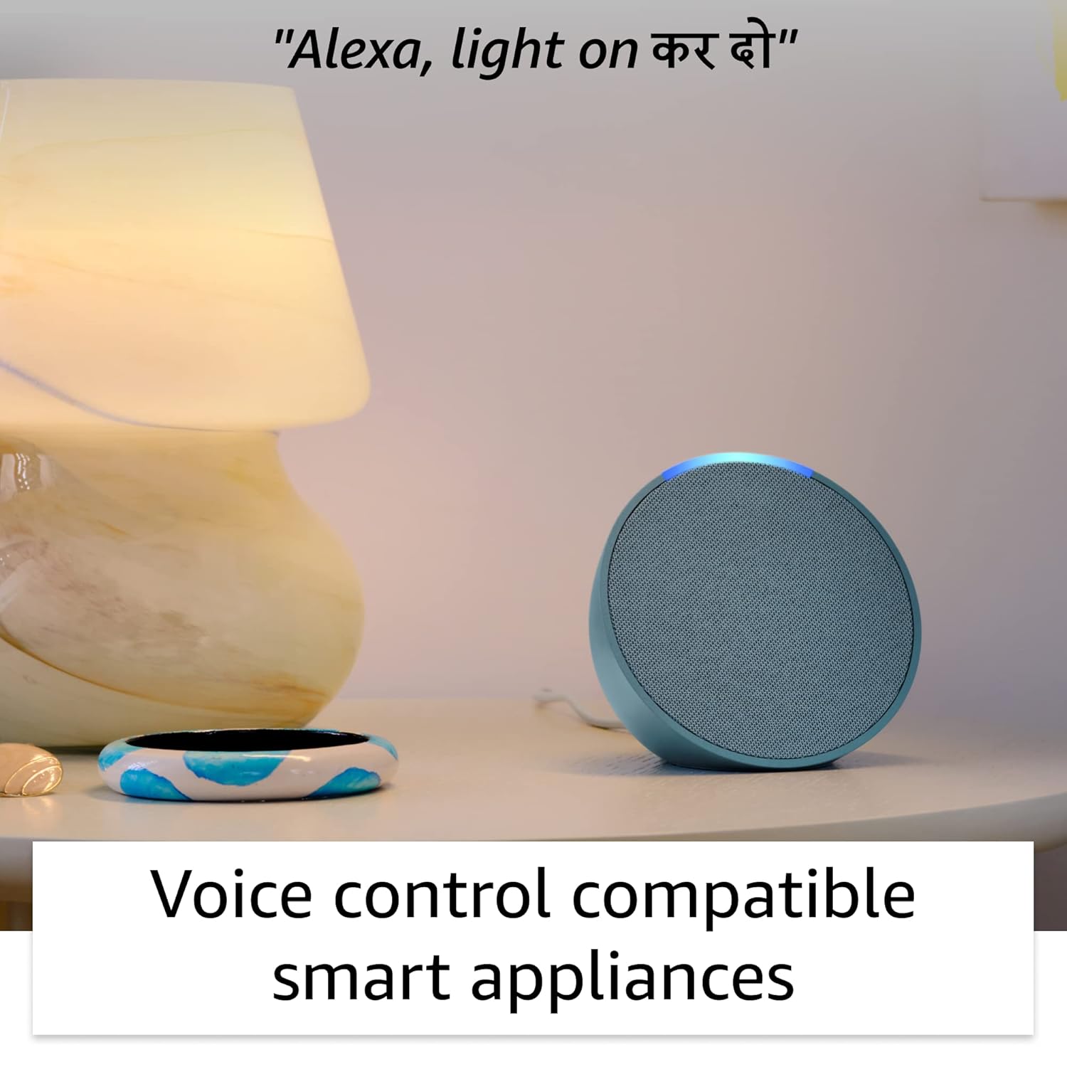 Amazon Echo Pop| Smart speaker with Alexa and Bluetooth| Loud sound, balanced bass, crisp vocals| Green Amazon
