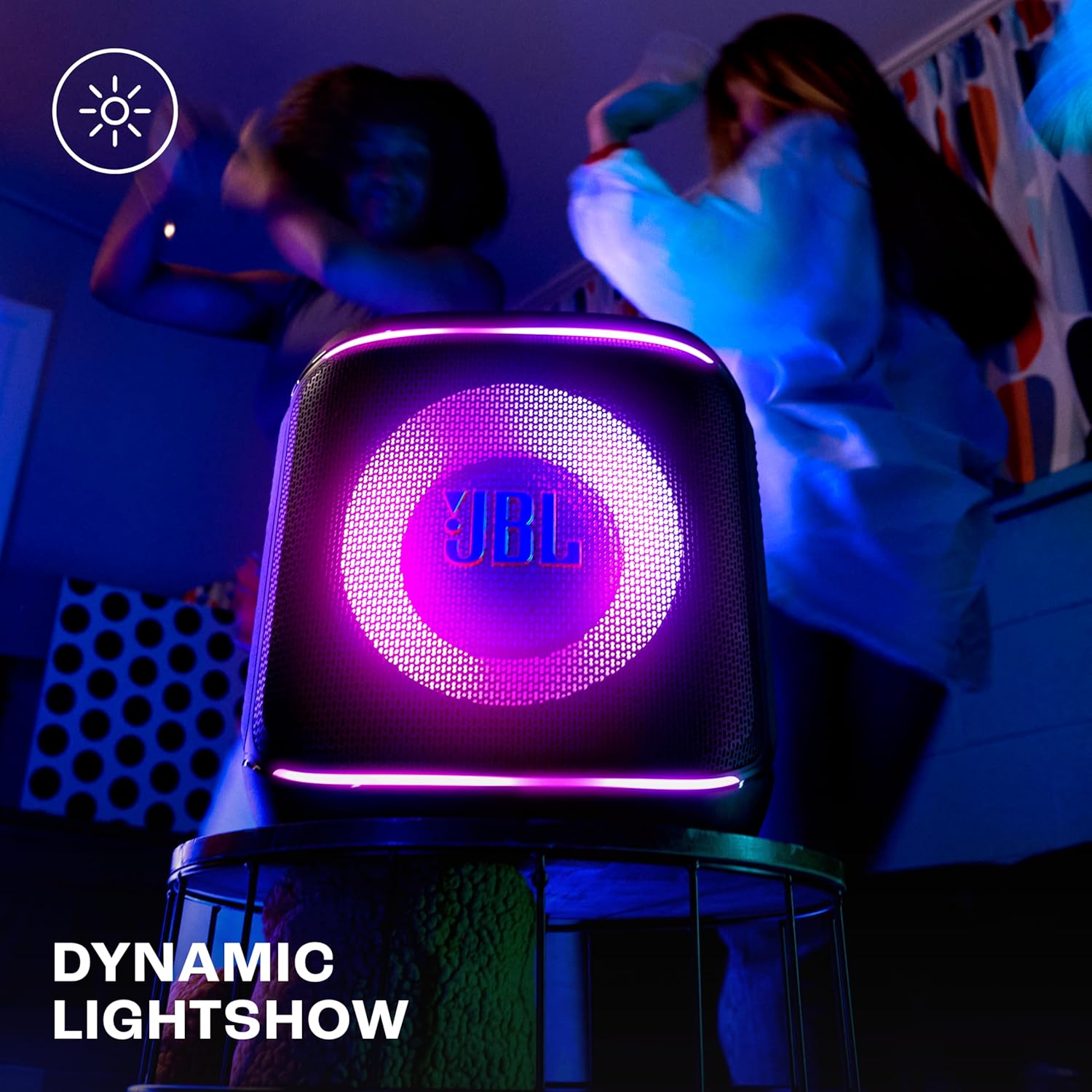 JBL Partybox Encore 2 with Mic, Wireless Bluetooth Party Speaker, AI Sound Boost, Dynamic Light Show, Upto 15Hrs Playtime, Replaceable Battery, Multi-Speaker Connection by Auracast, PartyBox App-Black Mahajan Electronics Online