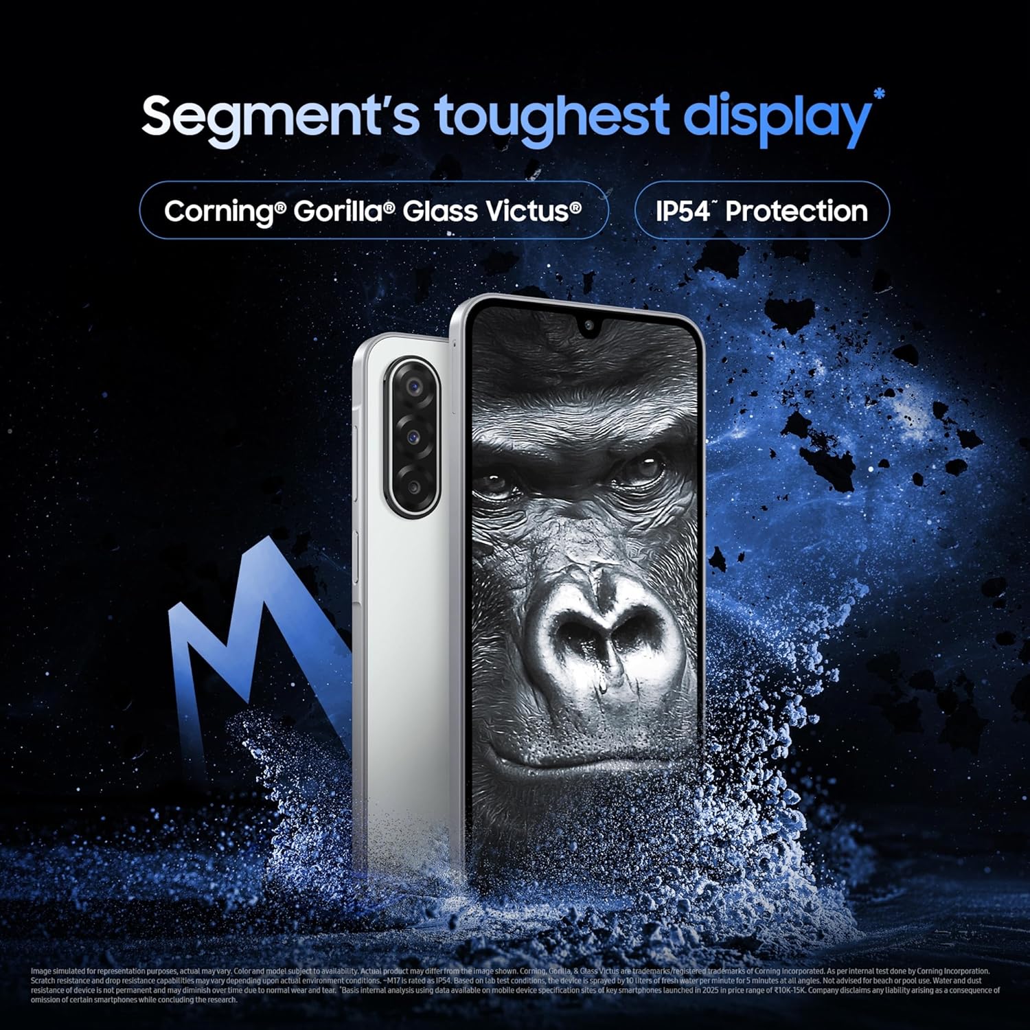 Samsung Galaxy M17 5G (Sapphire Black, 8GB RAM, 128GB Storage)| 50MP OIS Triple Camera| Gorilla Glass Victus| IP54 Rating| 6 Gen of OS Upgrades| AI| Circle to Search| Gemini Live| Without Charger Mahajan Electronics Online