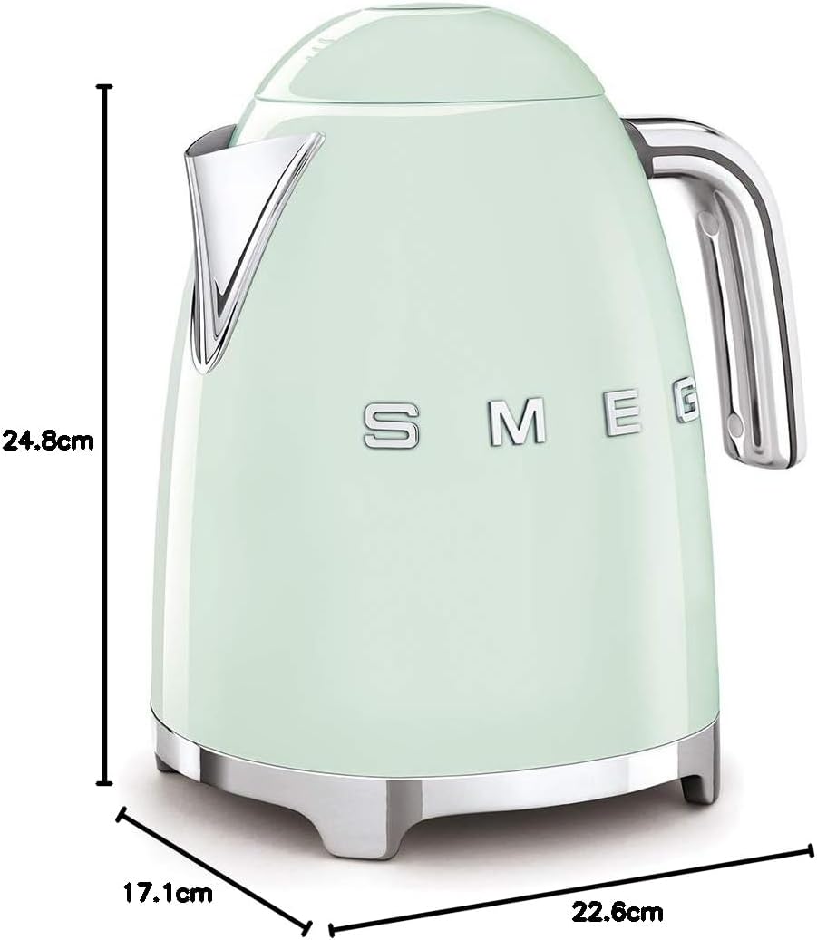 Smeg KLF03PGEU Electric Kettle Black 50's Style Aesthetic Pastel Green Mahajan Electronics Online