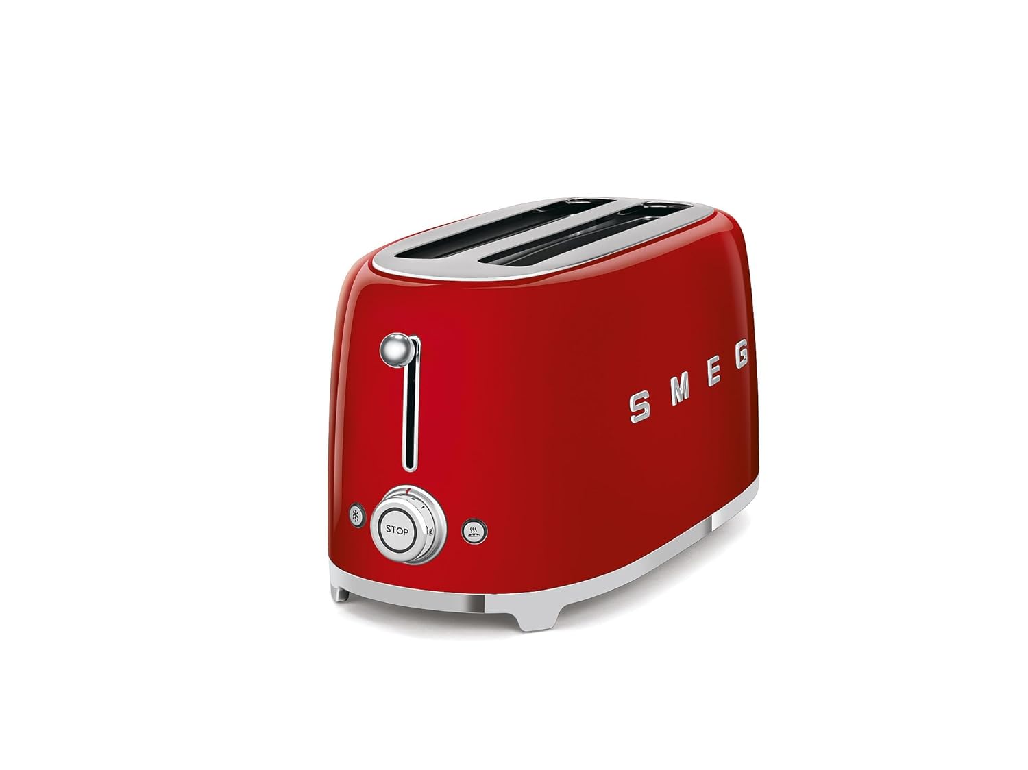 Smeg TSF02RDEU  Toaster, 2 Extra Wide Slot  Original Italian Brand, Auto Center for Even Browning, Smart Crumb Tray Drawer, Multi-Use: Defrost, Reheat & Bagel, 6 Toast Levels, 1500W, Red Mahajan Electronics Online