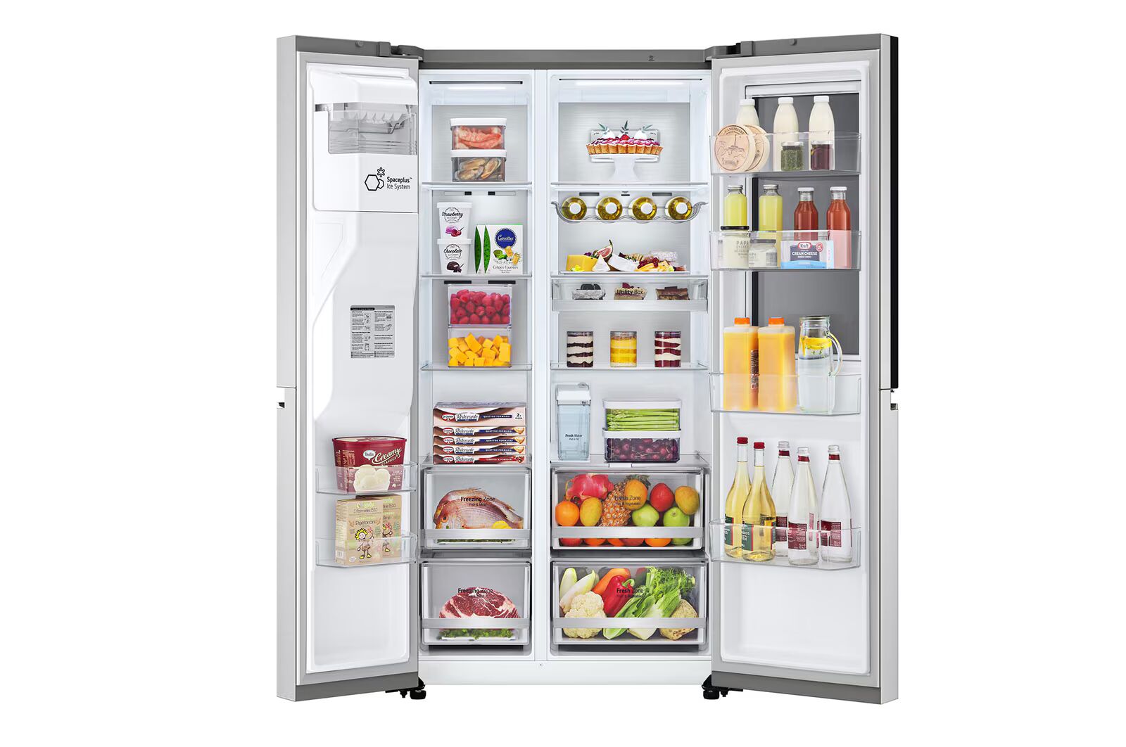 LG GL-X257ABS3 630L Side-by-Side Refrigerator, InstaView, Noble Steel, 3 Star Mahajan Electronics online