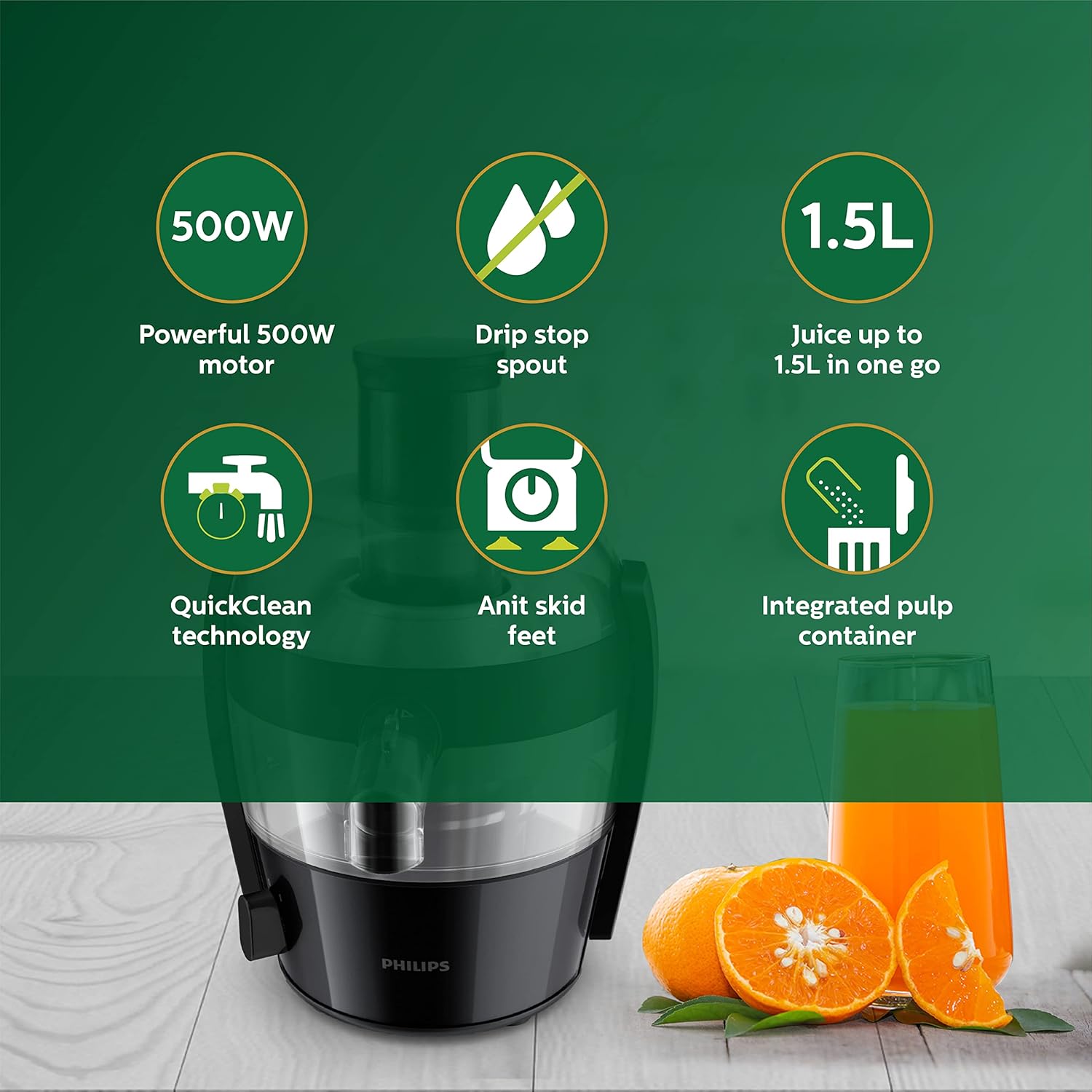 Philips HR1832/00 Viva Collection  1.5-Litre Juicer, Ink Black Mahajan Electronics Online
