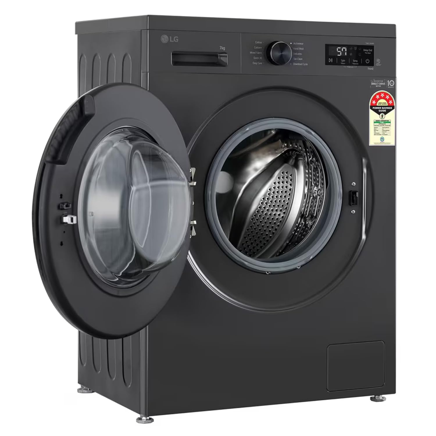 LG FHB1207Z4M 7 Kg 5 Star Inverter Direct Drive Fully Automatic Front Load Washing Machine ( Middle Black) Mahajan Electronics Online