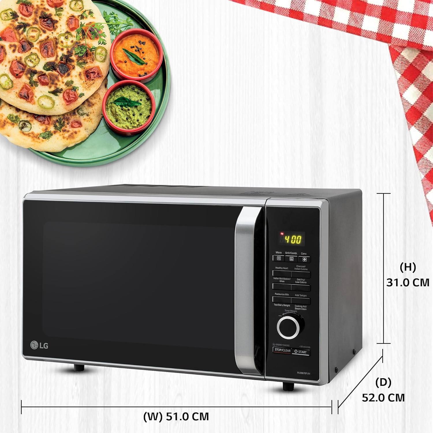 LG MJ2887BFUM 28 L Charcoal Convection Microwave Oven ( Black, with 360° Motorised Rotisserie & Charcoal Lighting Heater with 10 years warranty)
Mahajan Electronics online