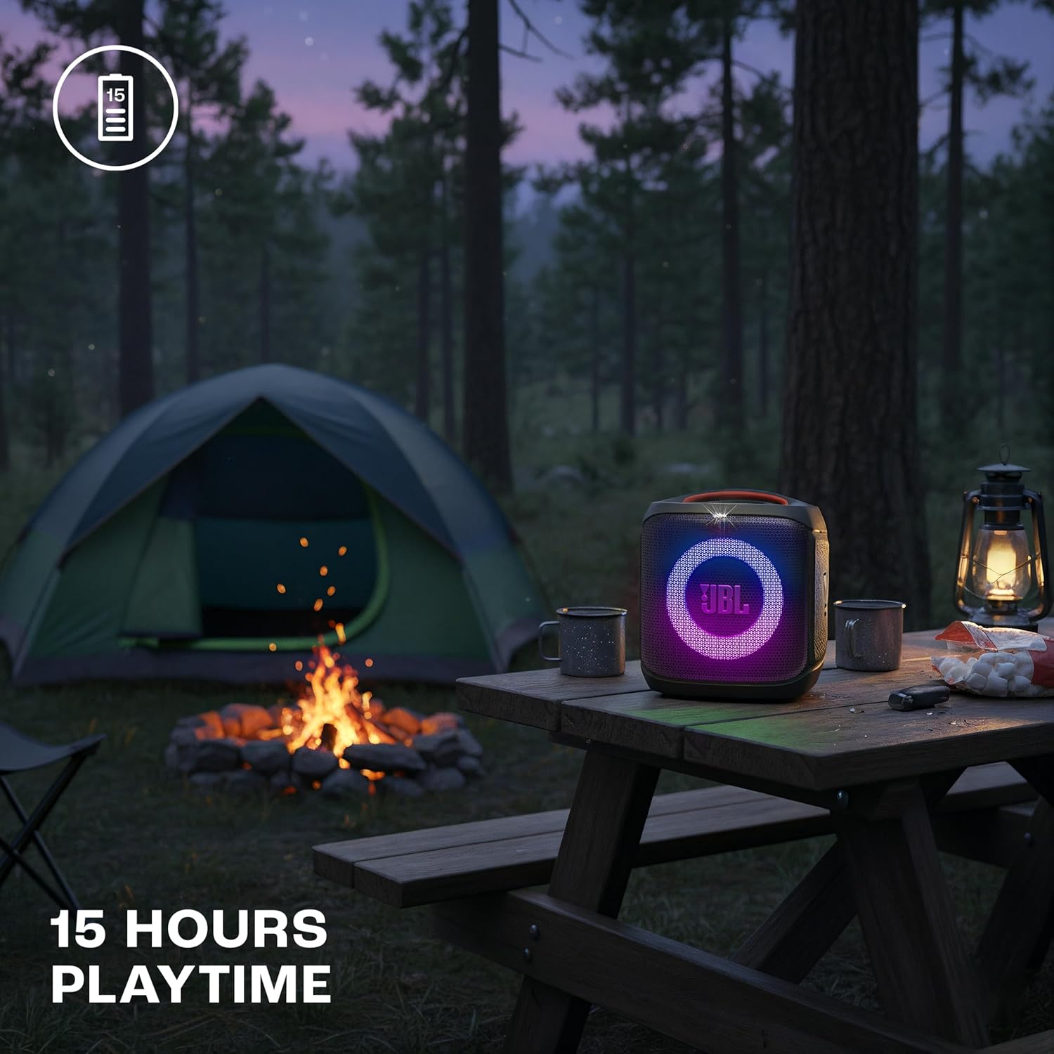 JBL Partybox Encore Essential 2 Wireless Bluetooth Party Speaker, AI Sound Boost, Dynamic Light Show, Upto 15Hrs Playtime, Multi-Speaker Connection by Auracast, Guitar & Mic Inputs, PartyBox App-Black Mahajan Electronics online