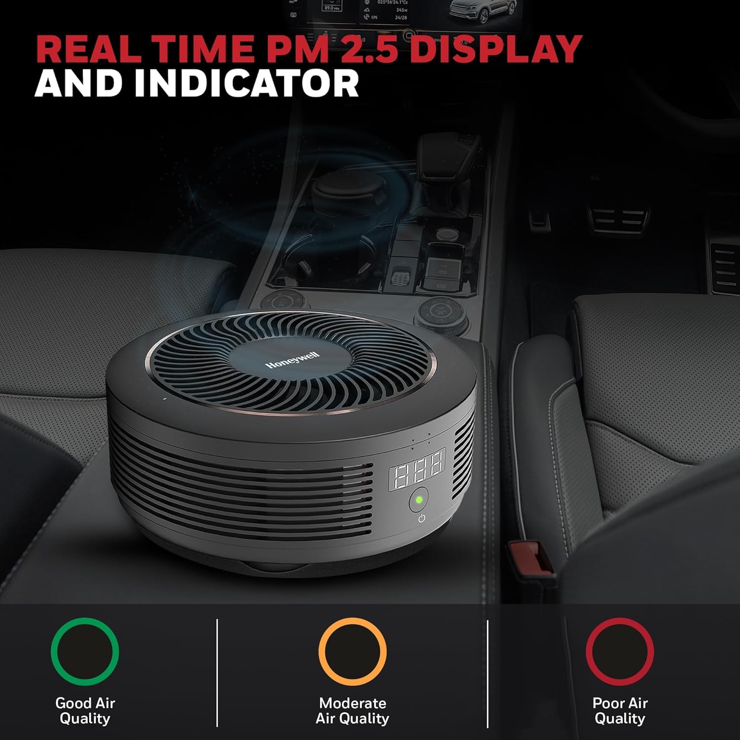 Honeywell New Launched Move Pure 4 Car Air Purifier, 3-in-1 Filtration, HEPA filter, removes 99.99% of PM2.5 & PM10, odour, VOCs, dust, smoke, & harmful bacteria, 2XUSB ports, Compact & Easy Install Mahajan Electronics Online