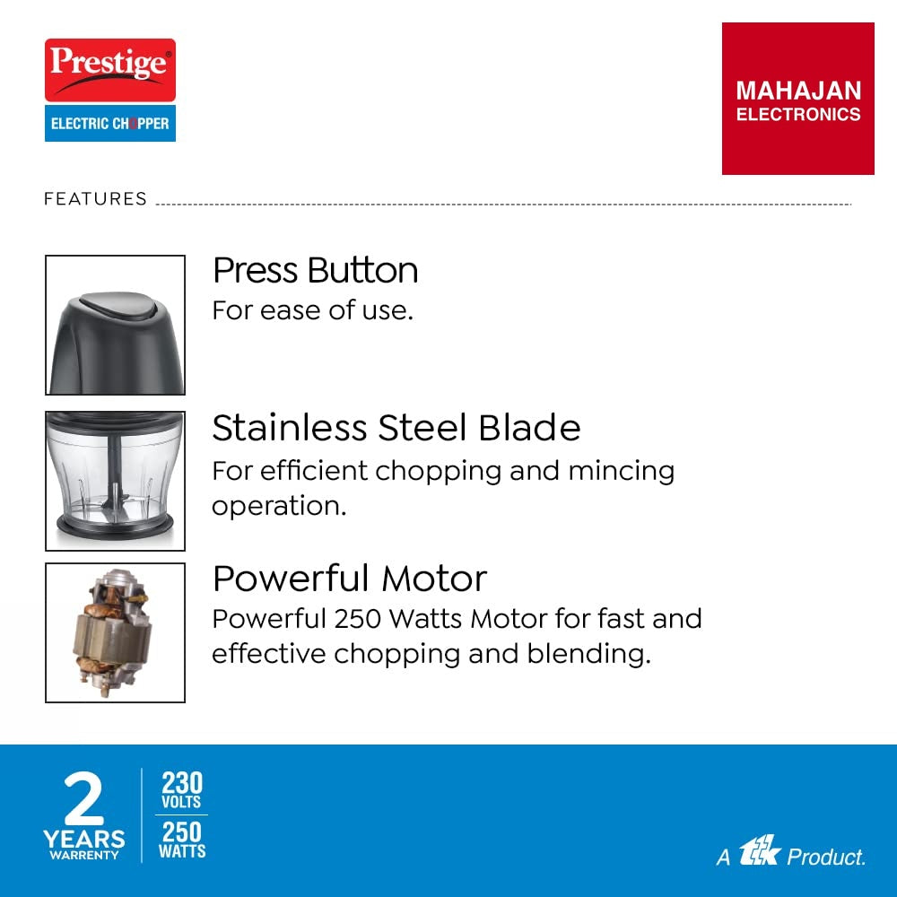 Prestige PEC 4.0 250 W Electric Chopper – Mahajan Electronics Online.