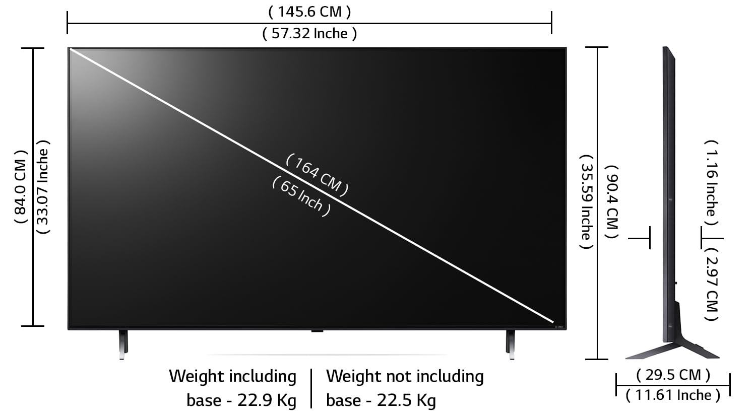 LG 65QNED80SRA 164 cm (65 inches) 4K Ultra HD Smart QNED TV (Ashed Blue) Mahajan Electronics Online