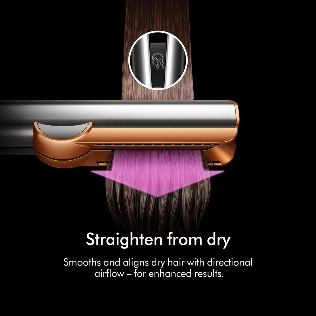 Dyson Airstrait™ Hair Straightener [Red Velvet & Gold] |Wet-to-dry straightener|Straightens with air Mahajan Electronics Online