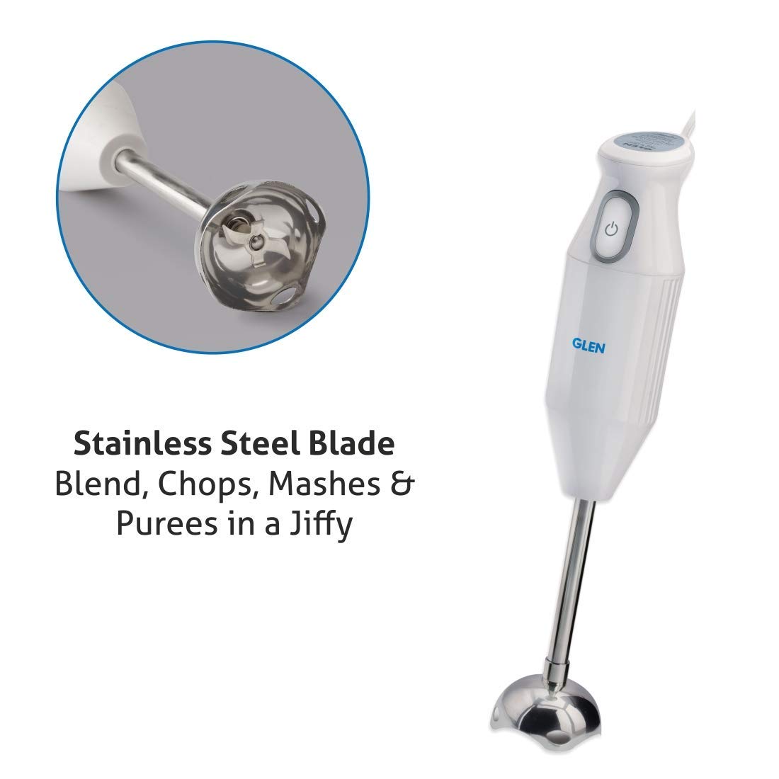 Glen Stainless Steel Sa 4049 200 Watts Hand Blender (White) Mahajan Electronics Online