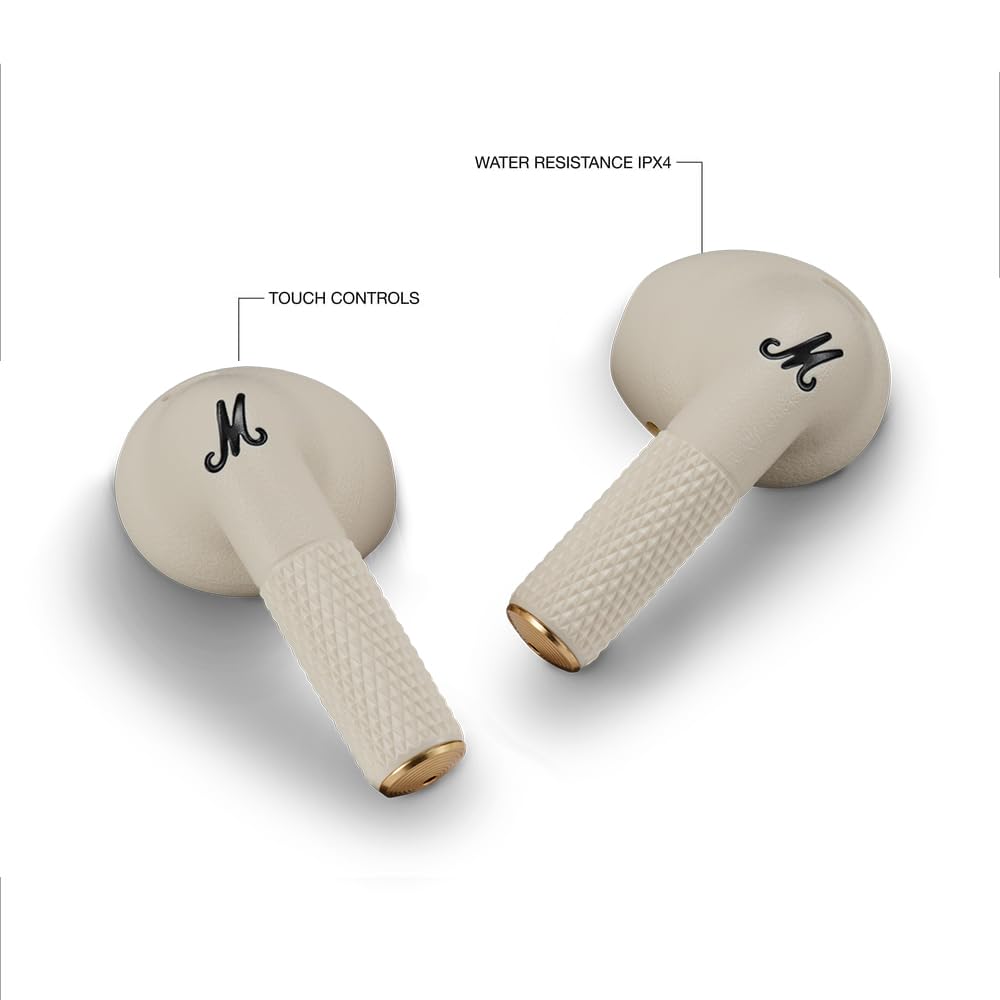 Marshall Minor Iv Wireless in Ear Earbuds with 30+ Hours of Playtime, Water-Resistant, Wireless Charging- Cream – Mahajan Electronics Online.