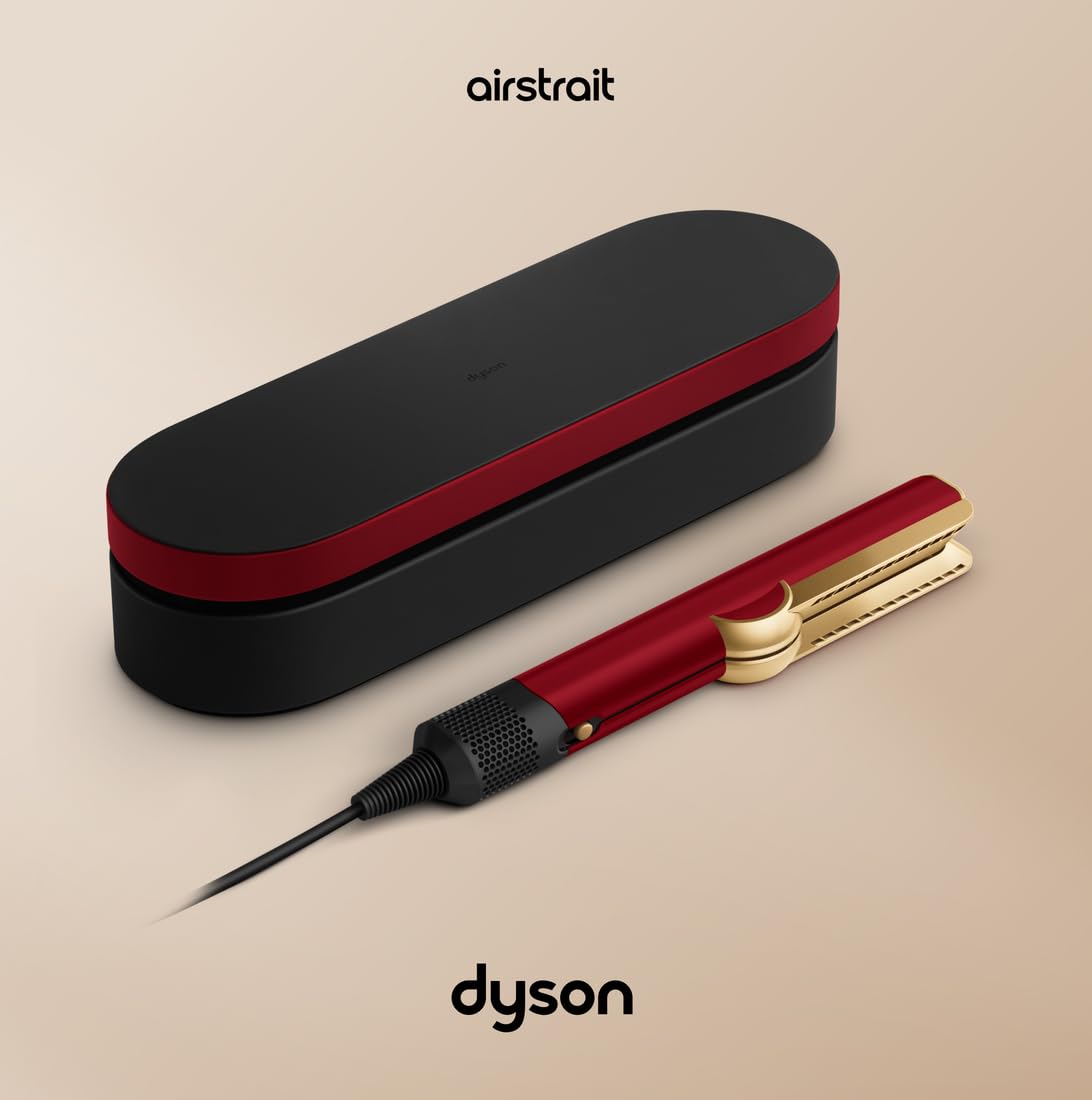 Dyson Airstrait Hair Straightener Red Velvet & Gold | Wet-to-Dry Styli