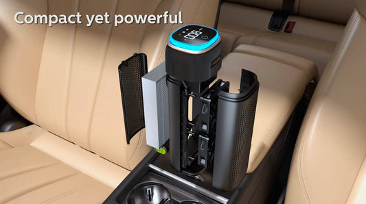 Philips GPS7611 Car Air Purifier, Hepa & Hesa Filter, Dual Fan, Smart App, Antivirul Aroma, Digital Display, Filters 99.9%  Mahajan Electronics Online